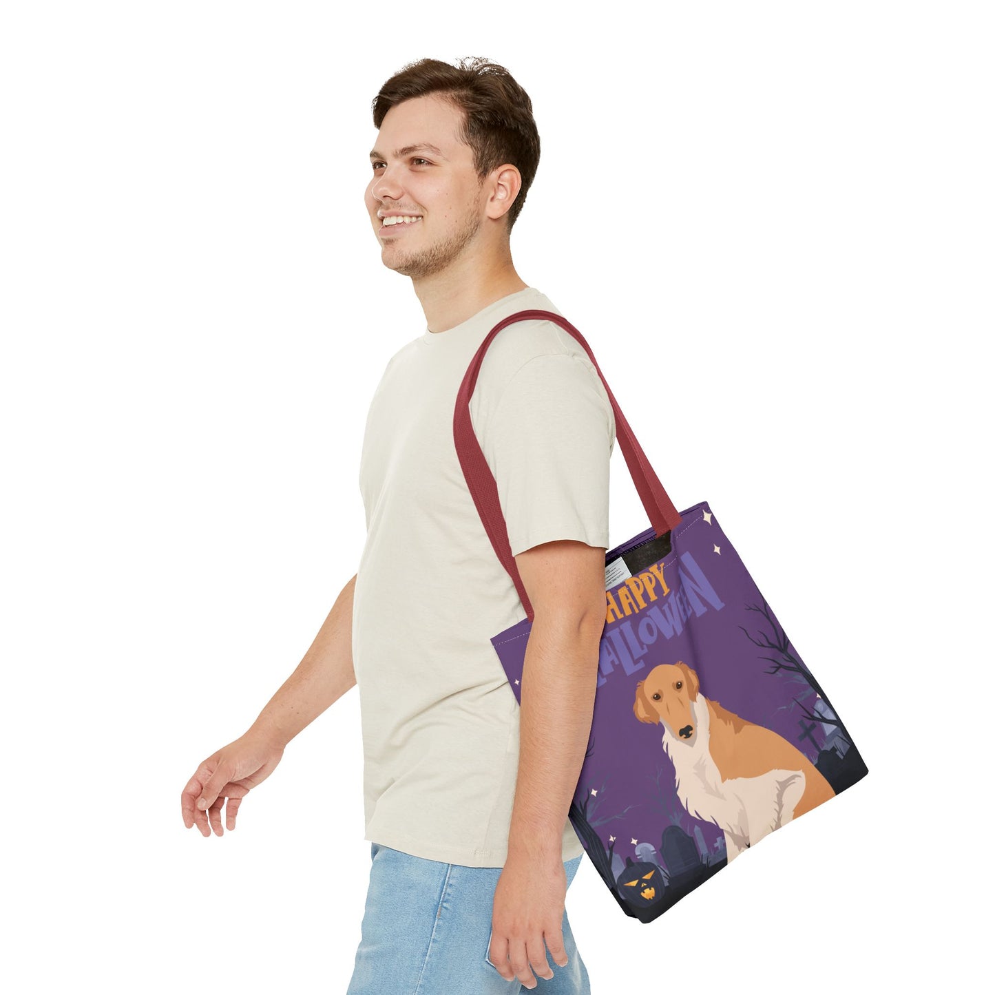 Borzoi Dog Happy Halloween Tote Bag 16x16