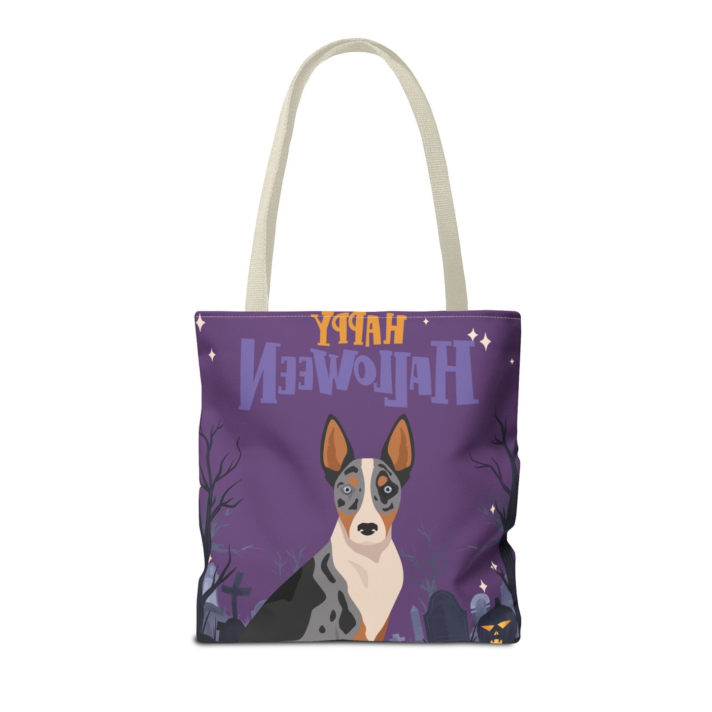 Australian Koolie Dog Happy Halloween Tote Bag 16x16