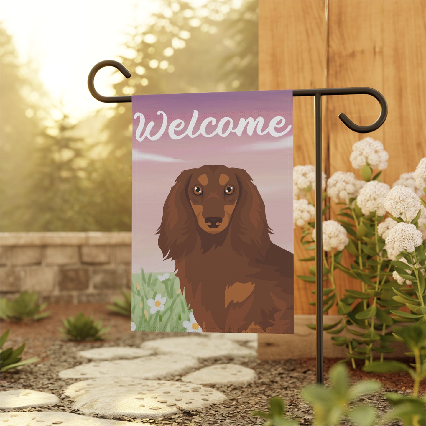 Dachshund Dog Welcome Garden Flag