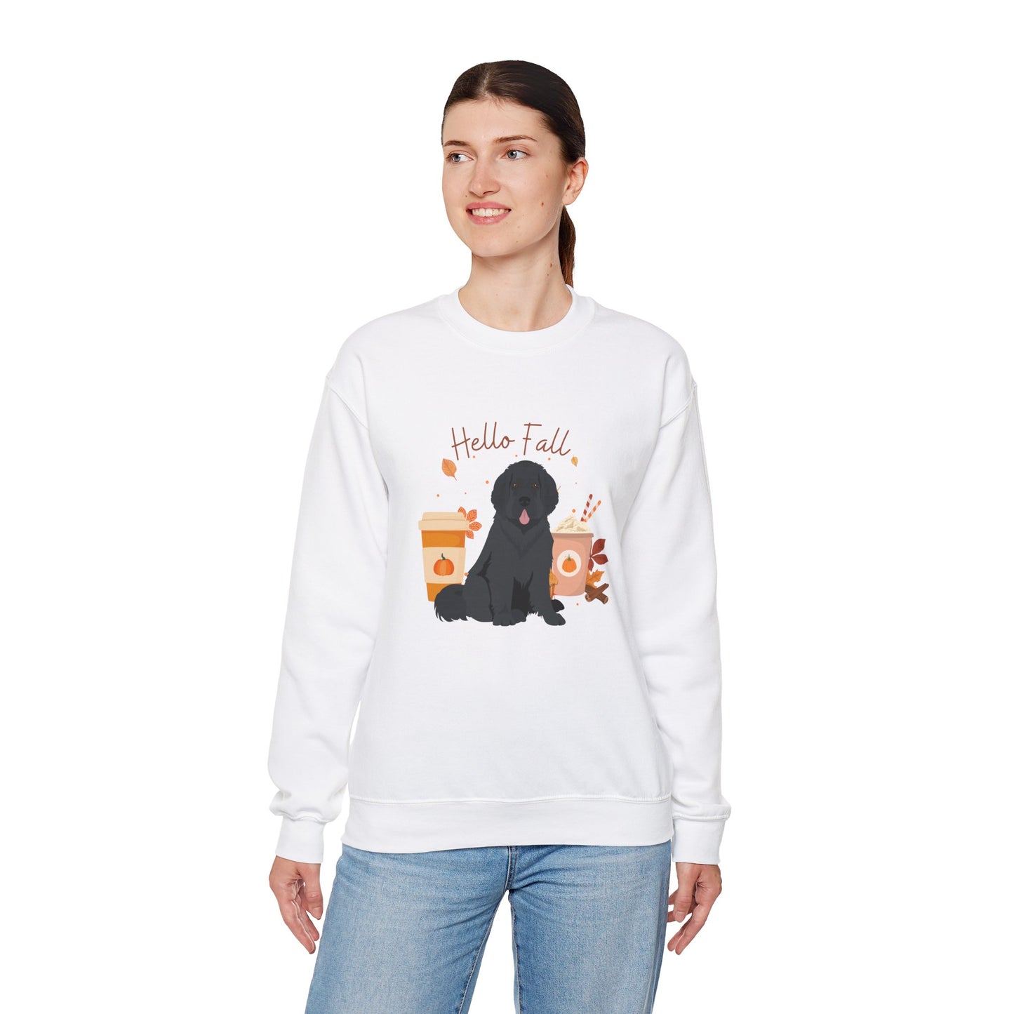 Newfoundland Dog Fall Halloween Unisex Heavy Blend Crewneck Sweatshirt