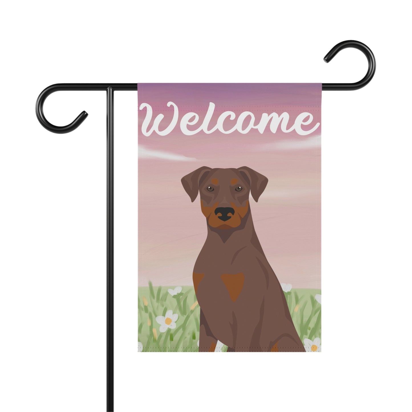 Doberman Pinscher Dog Welcome Garden Flag