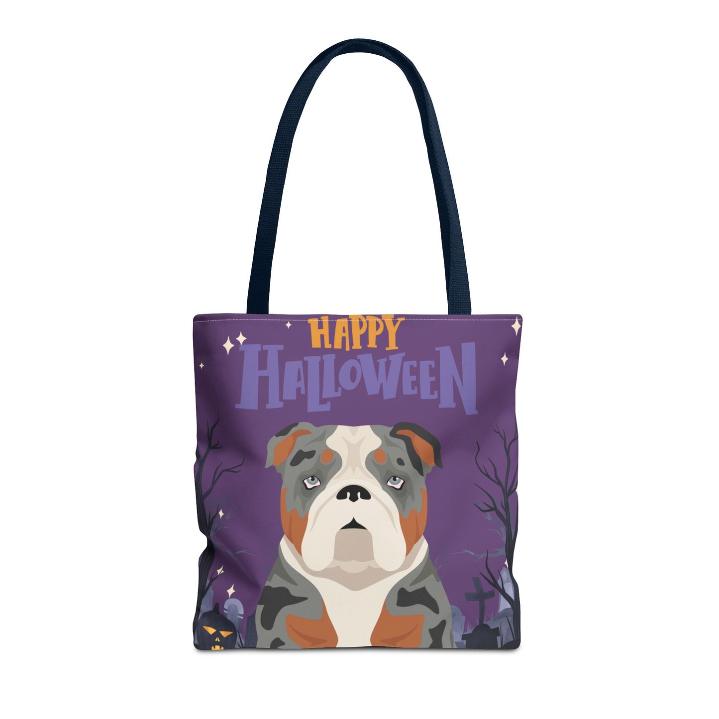 Bulldog Dog Happy Halloween Tote Bag 16x16