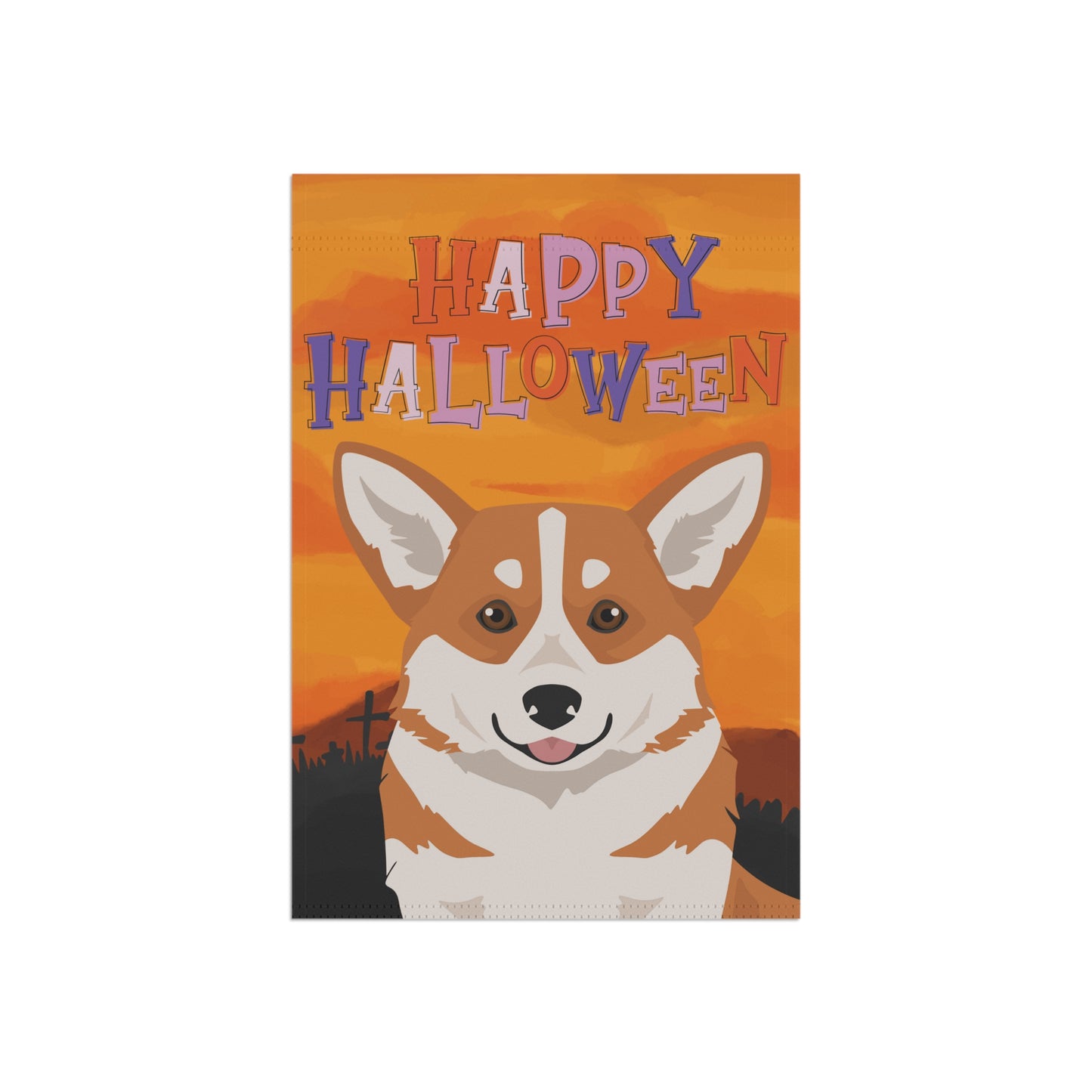 Pembroke Welsh Corgi Dog Halloween Garden Flag
