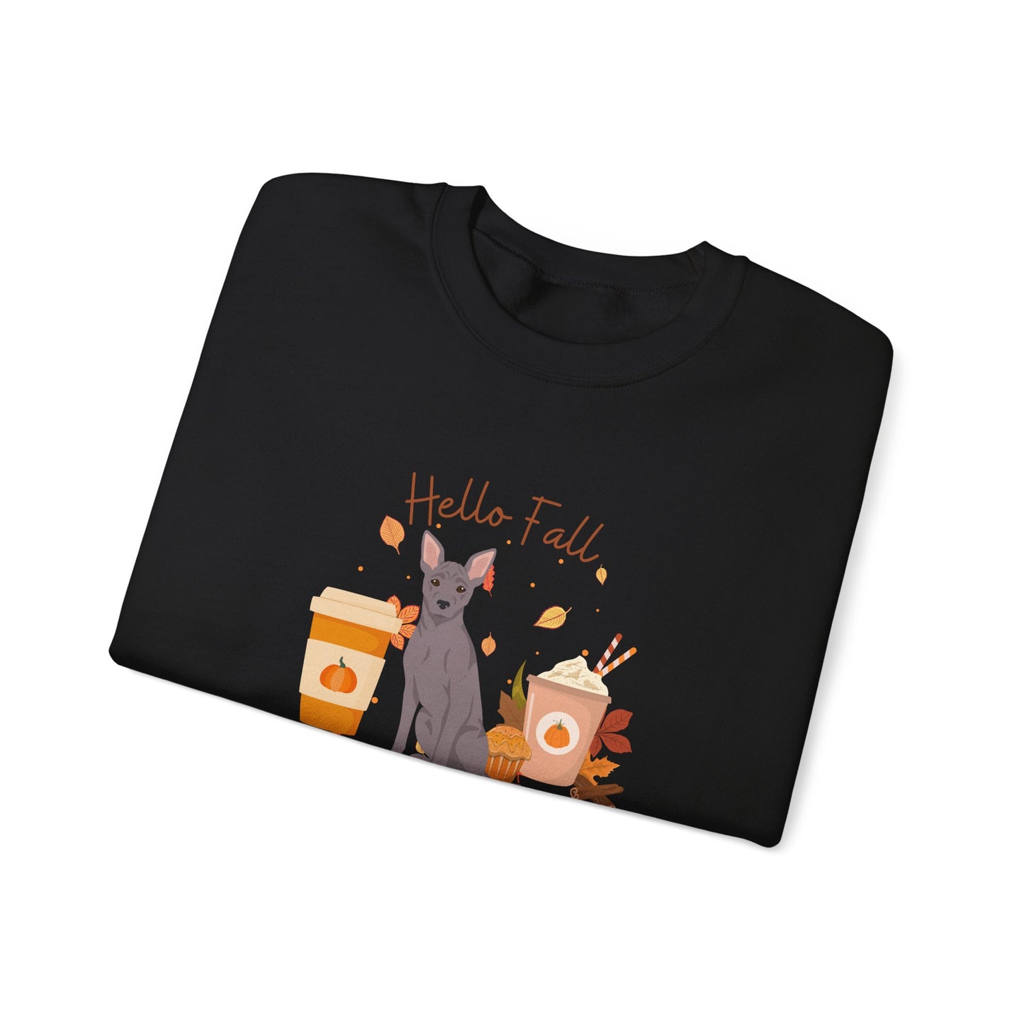 American Hairless Terrier Dog Fall Unisex Heavy Blend Crewneck Sweatshirt