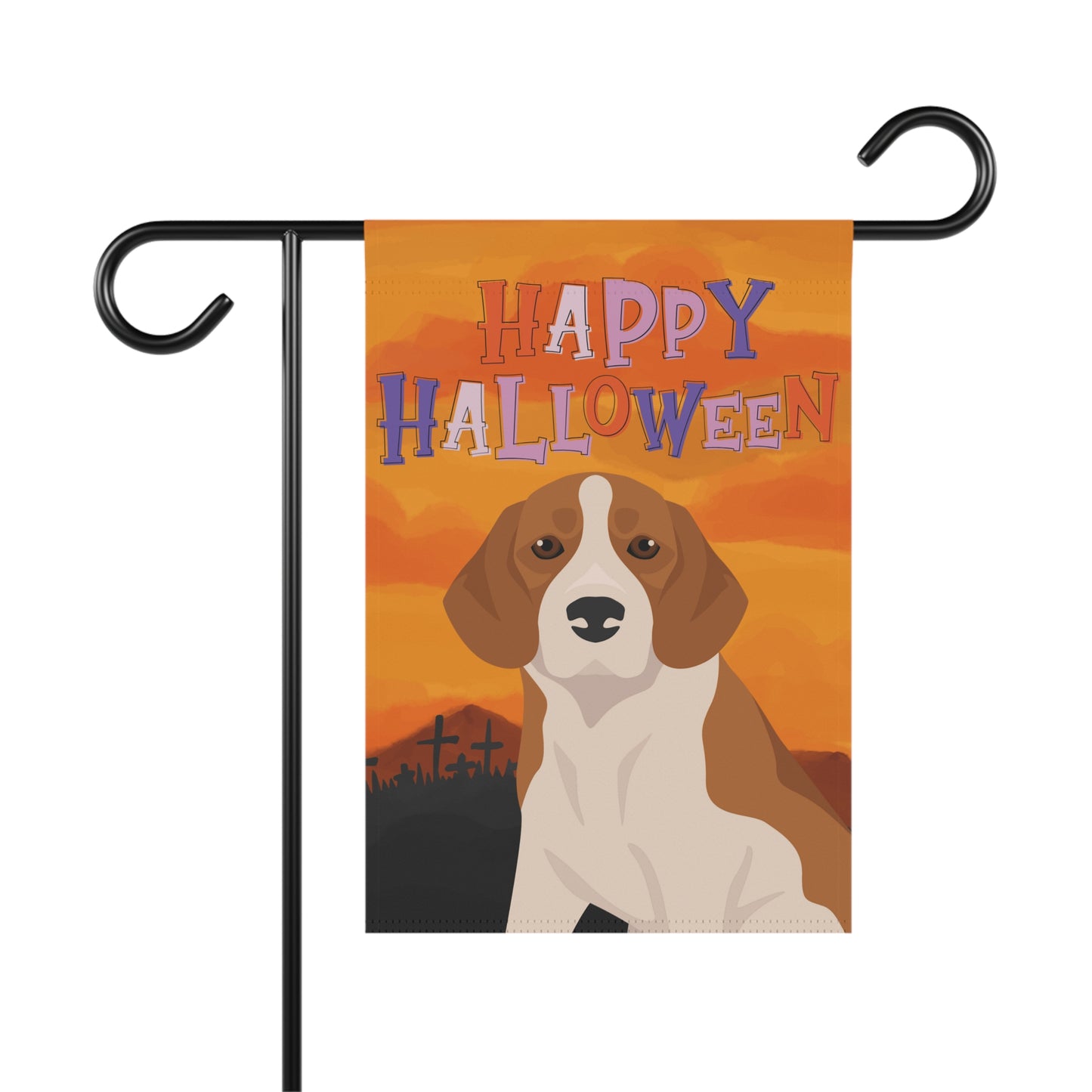 Beagle Dog Halloween Garden Flag
