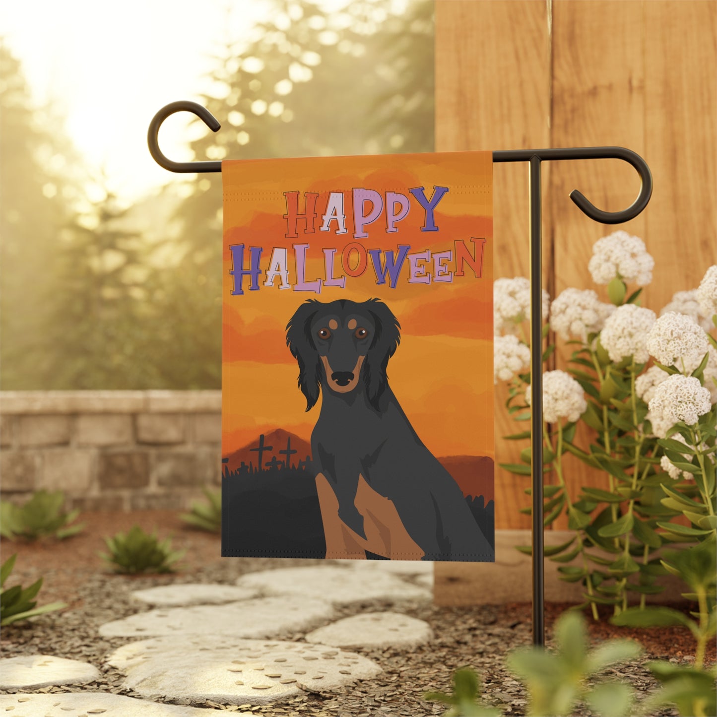 Saluki Dog Halloween Garden Flag