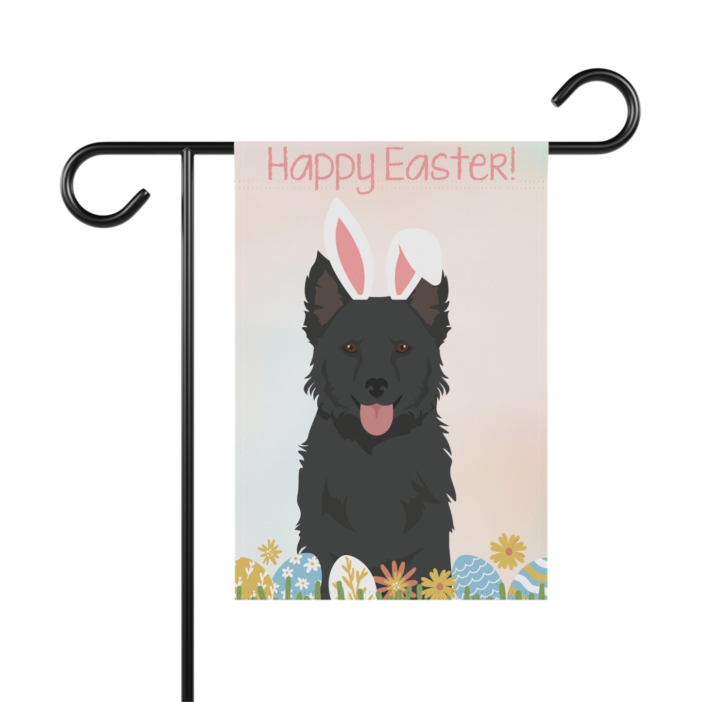 Mudi Dog Happy Easter Garden Flag