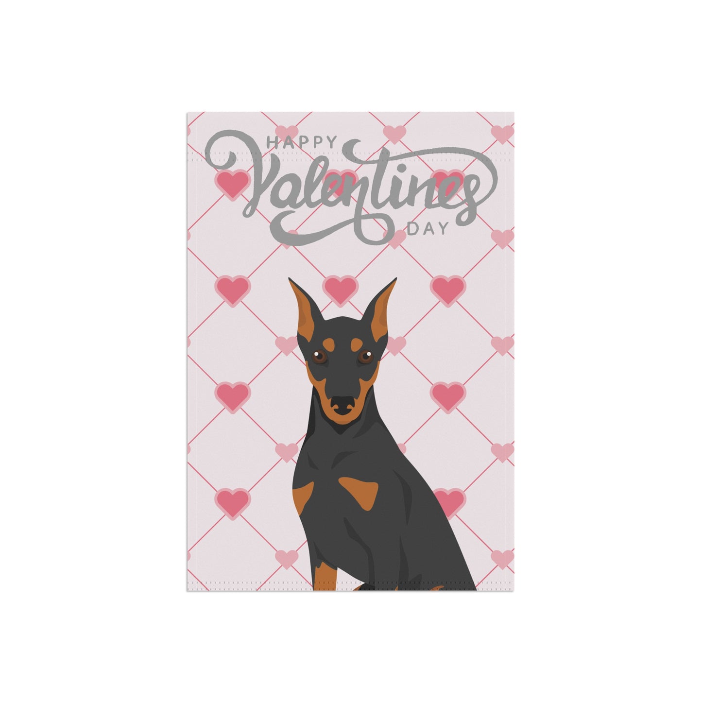 German Pinscher Dog Valentines Day Garden Flag