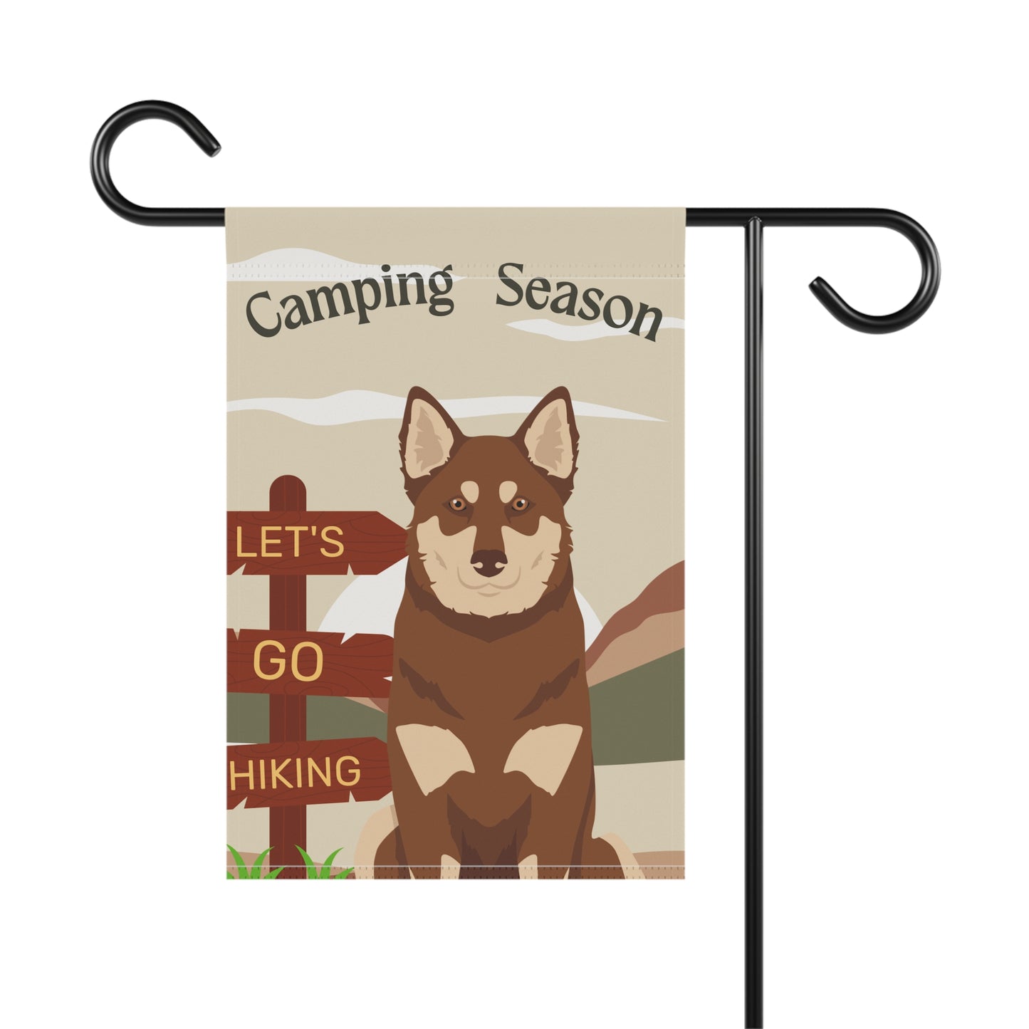 Lapponian Dog Camping Garden Flag