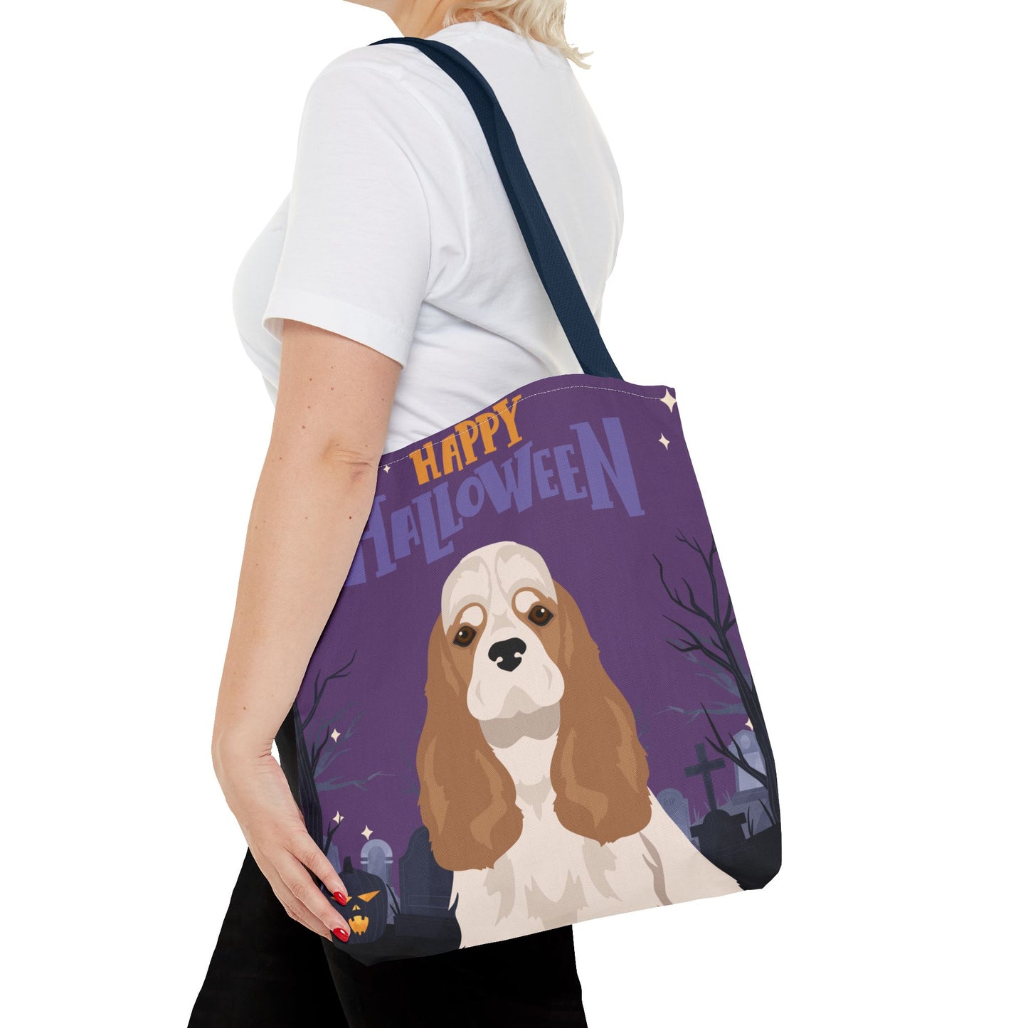 Cocker Spaniel Dog Happy Halloween Tote Bag 16x16