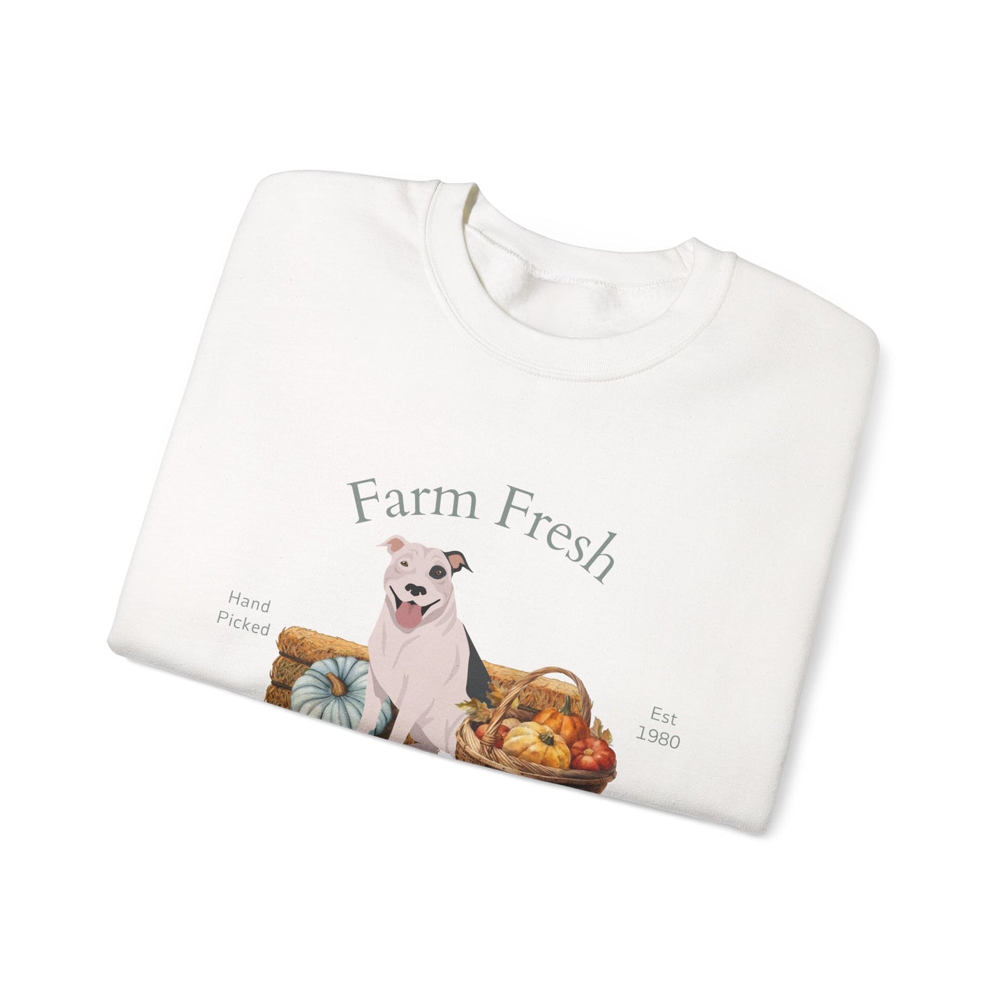 Pit Bull Dog Fall Farm Fresh Unisex Heavy Blend Crewneck Sweatshirt