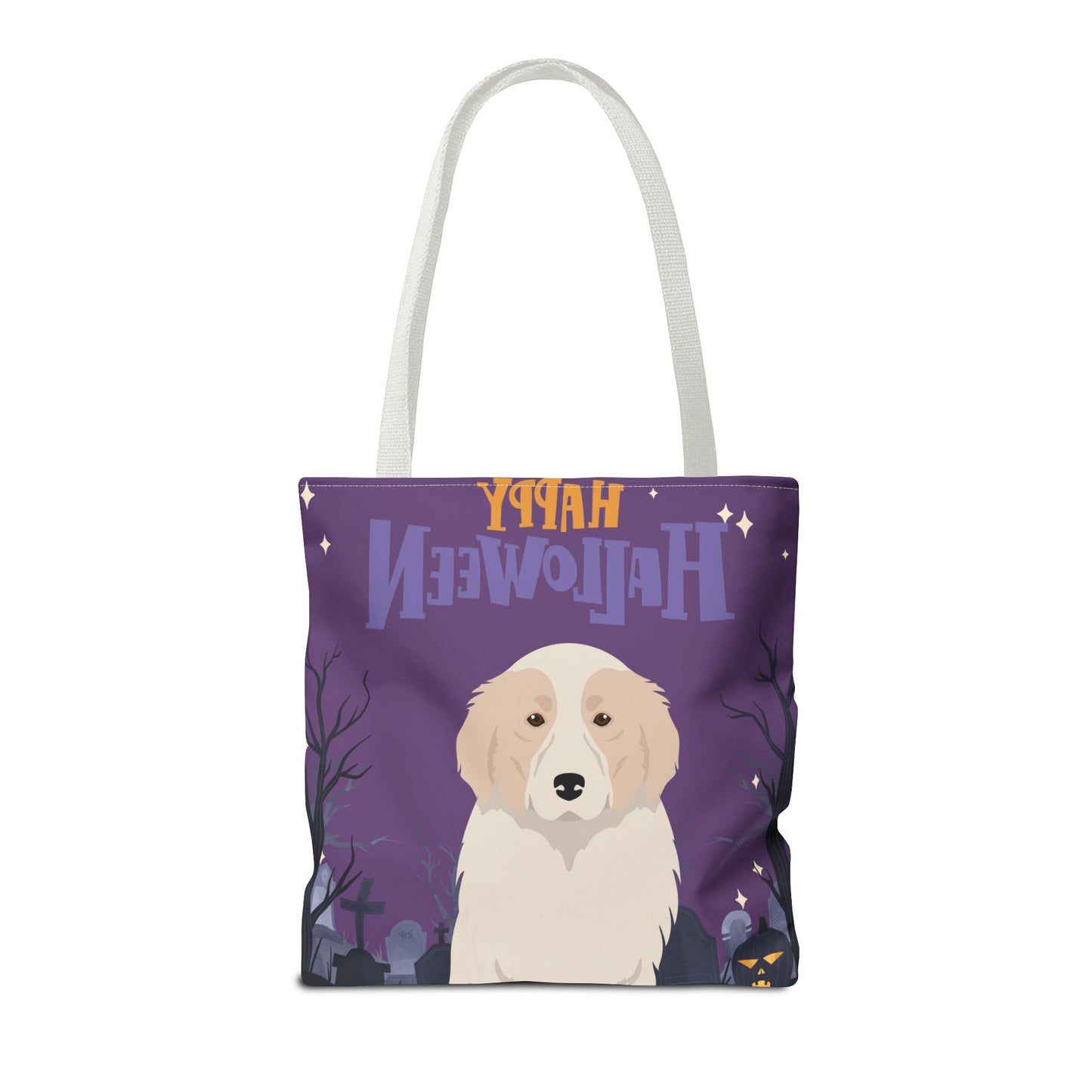 Great Pyrenees Dog Happy Halloween Tote Bag 16x16