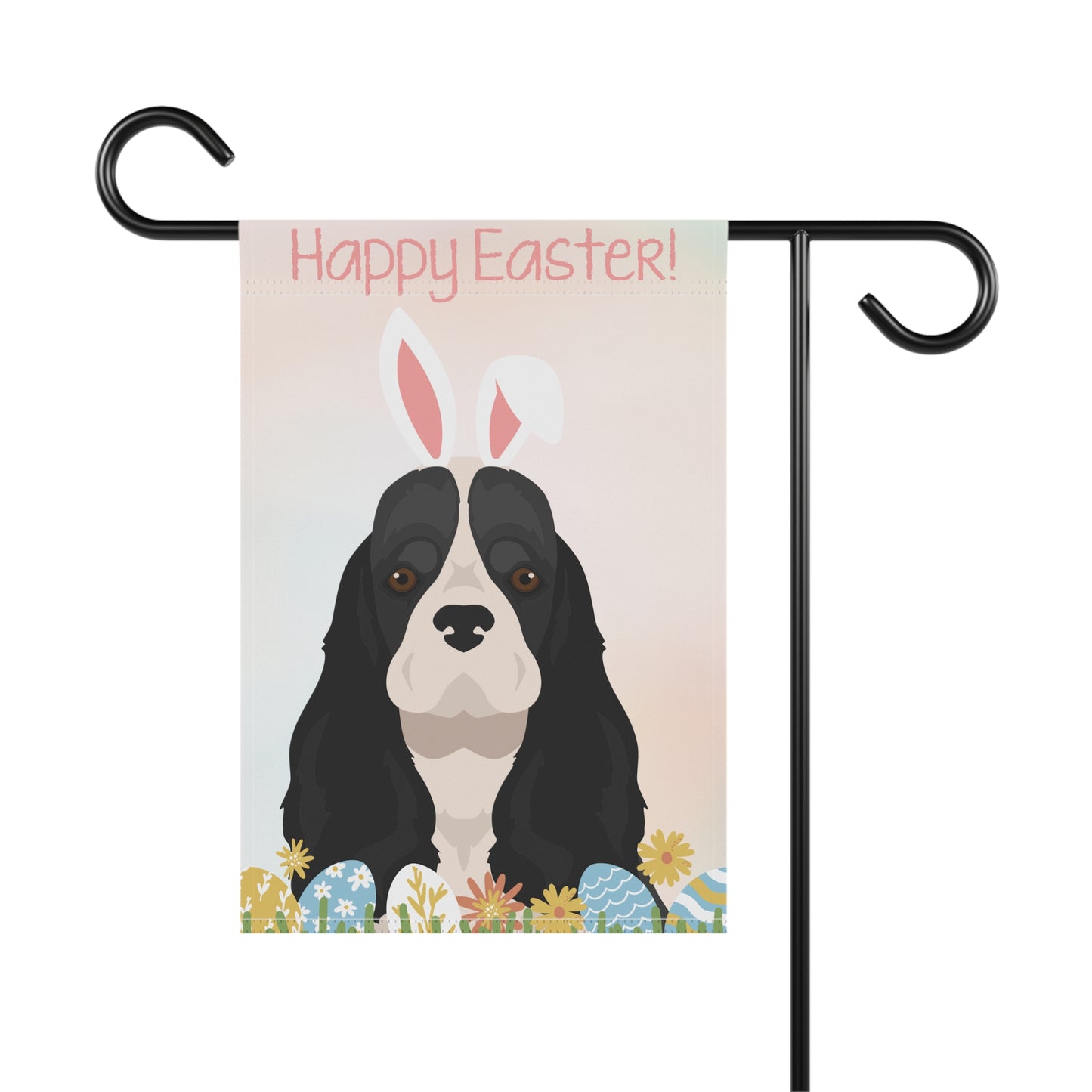 American Cocker Spaniel Dog Happy Easter Garden Flag
