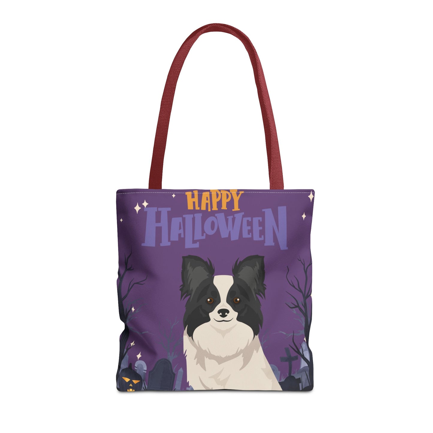 Papillon Dog Happy Halloween Tote Bag 16x16