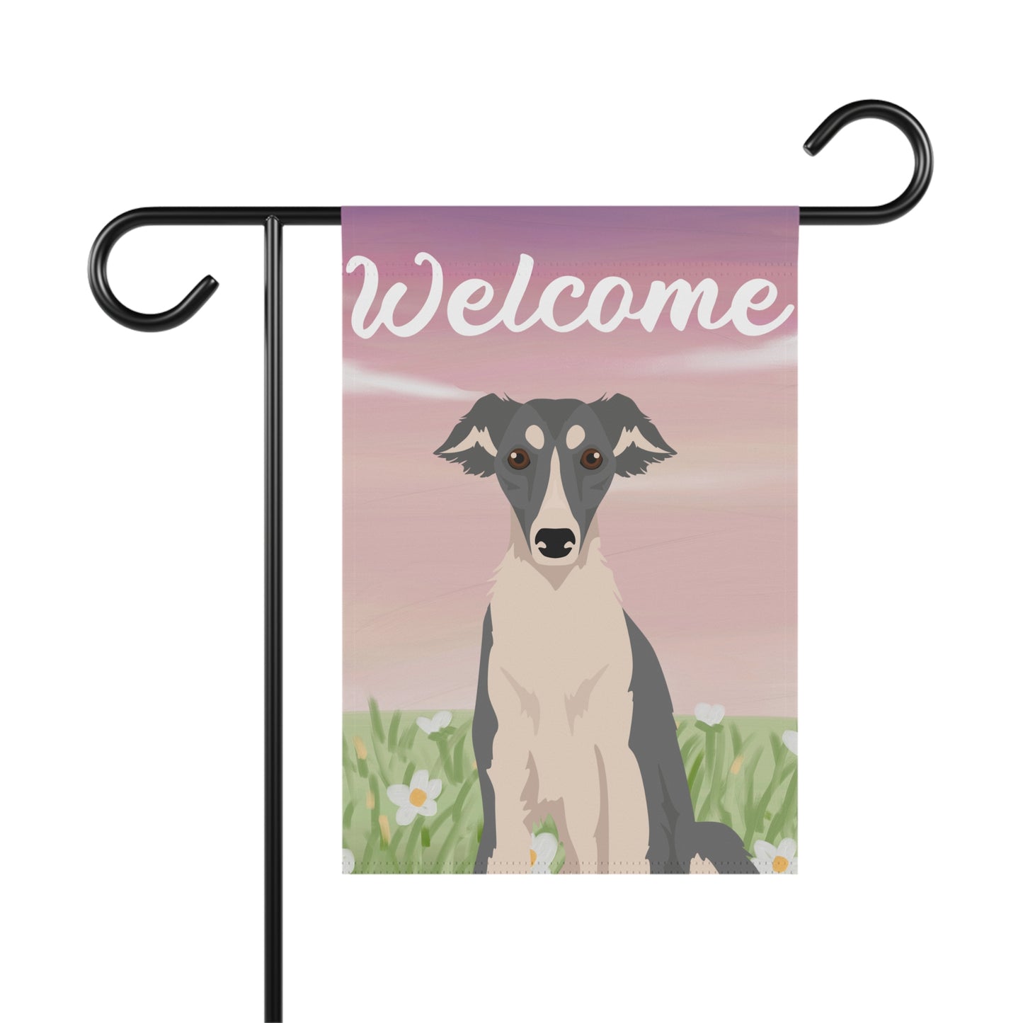 Silken Windhound Dog Welcome Garden Flag