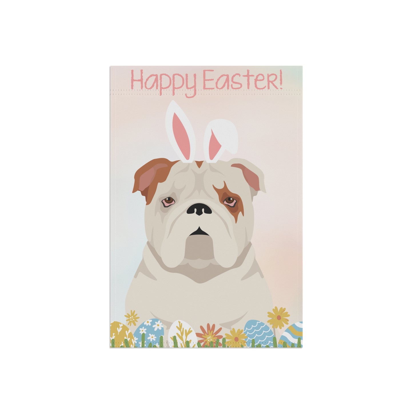 Bulldog Dog Happy Easter Garden Flag