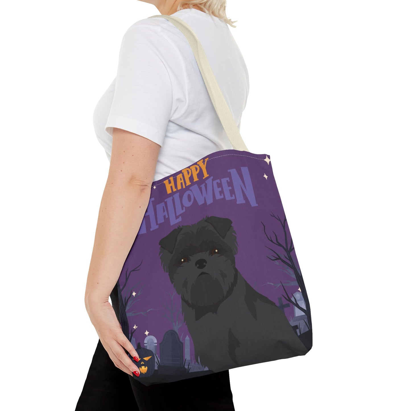 Affenpinscher Dog Happy Halloween Tote Bag 16x16
