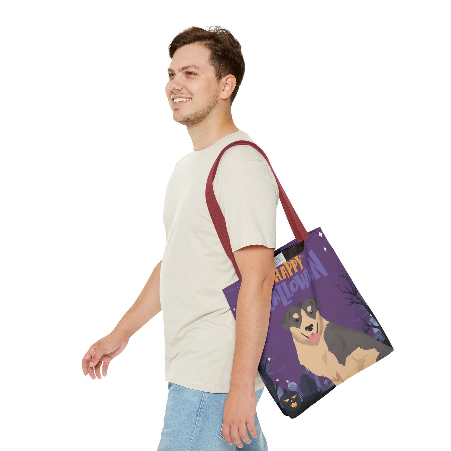 Carpathian Shepherd Dog Happy Halloween Tote Bag 16x16