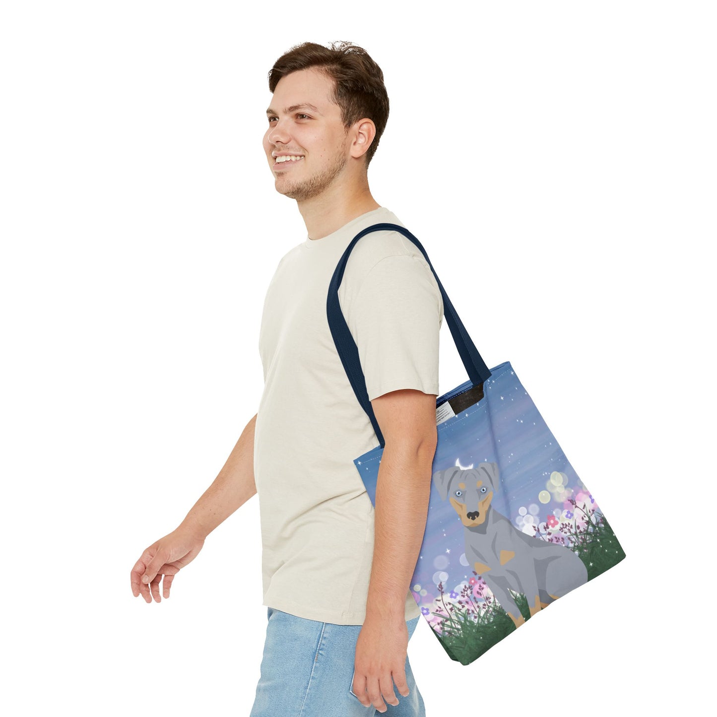 Blue Lacy Dog Tote Bag 16x16