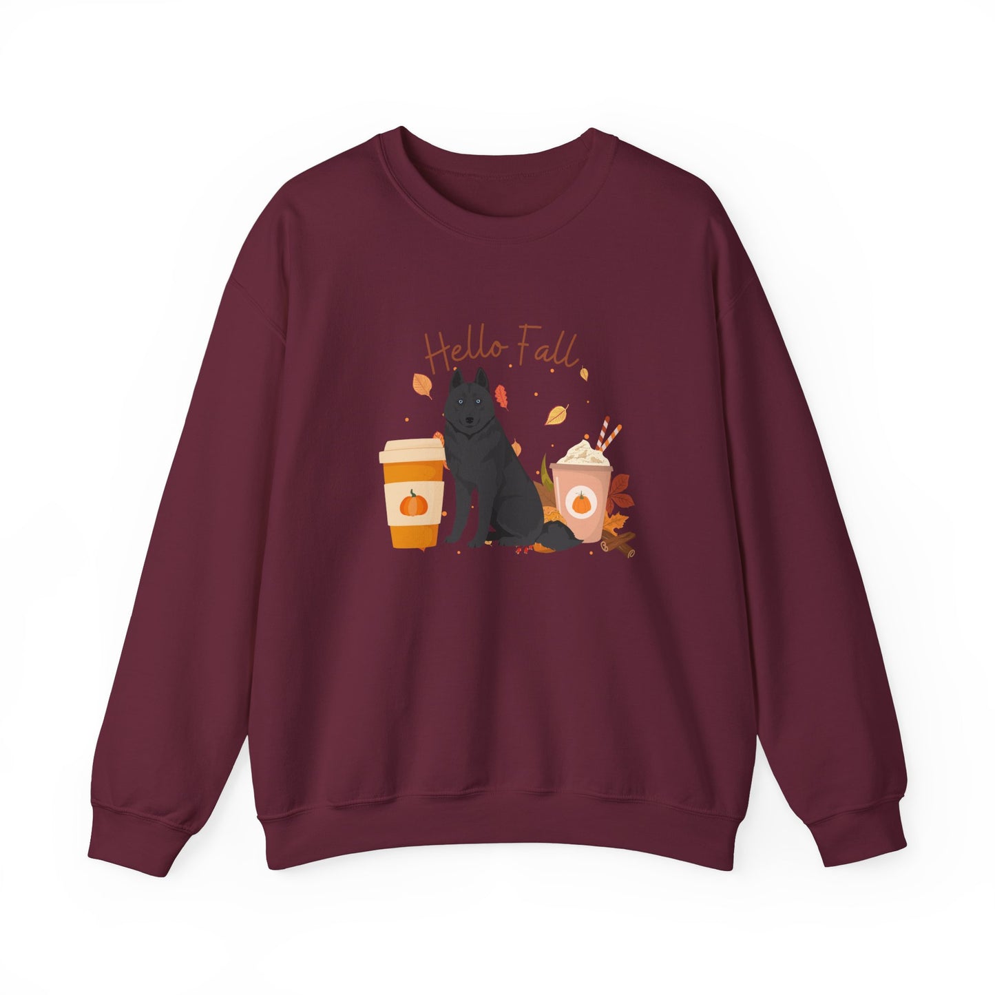 Siberian Husky Dog Fall Halloween Unisex Heavy Blend Crewneck Sweatshirt