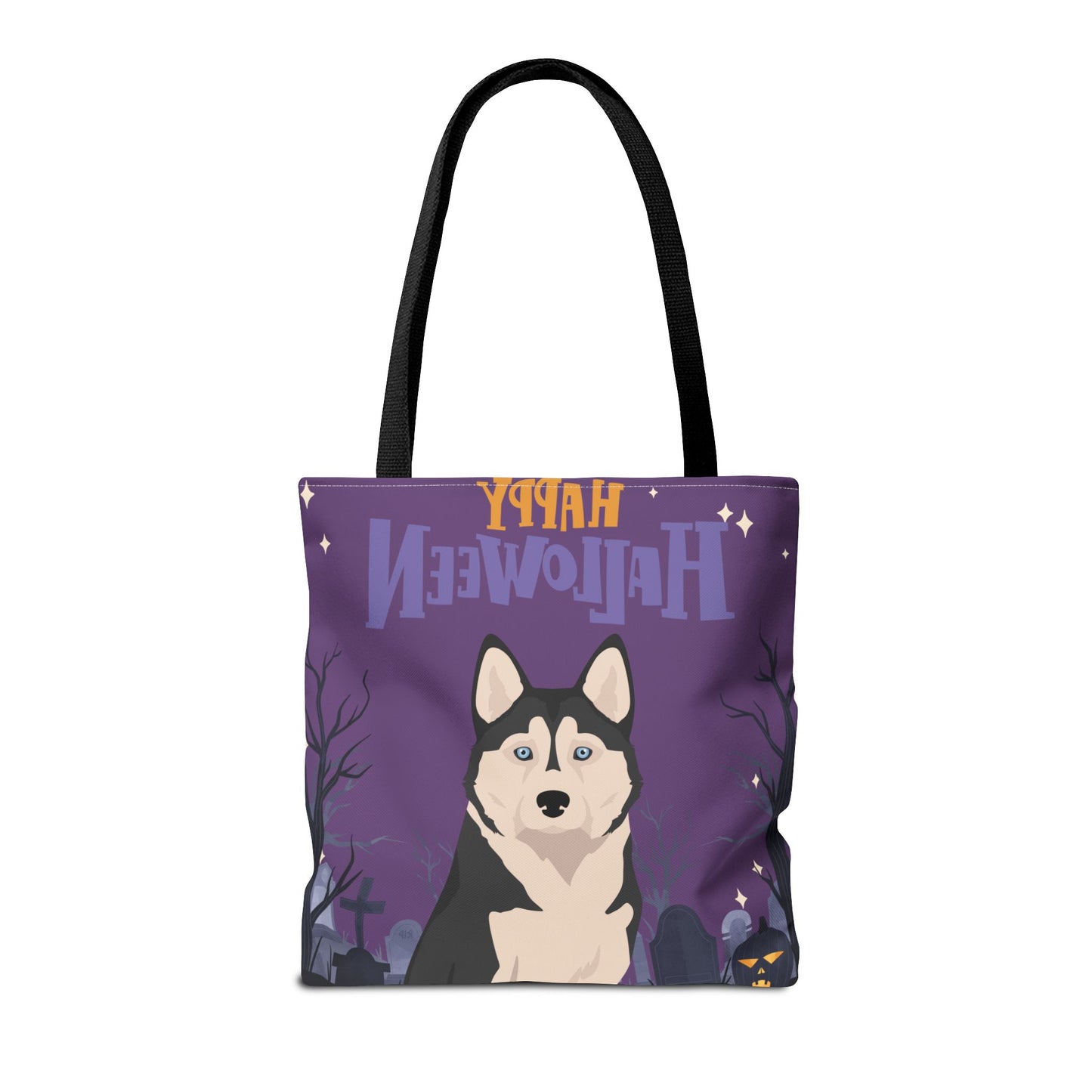 Alaskan Husky Dog Happy Halloween Tote Bag 16x16