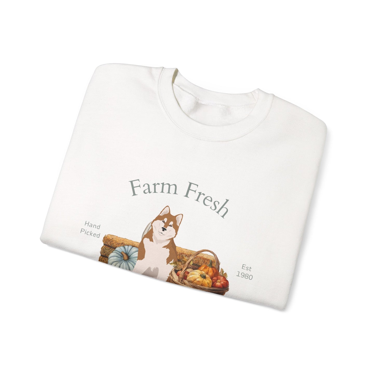 Alaskan Malamute Dog Fall Farm Fresh Unisex Heavy Blend Crewneck Sweatshirt