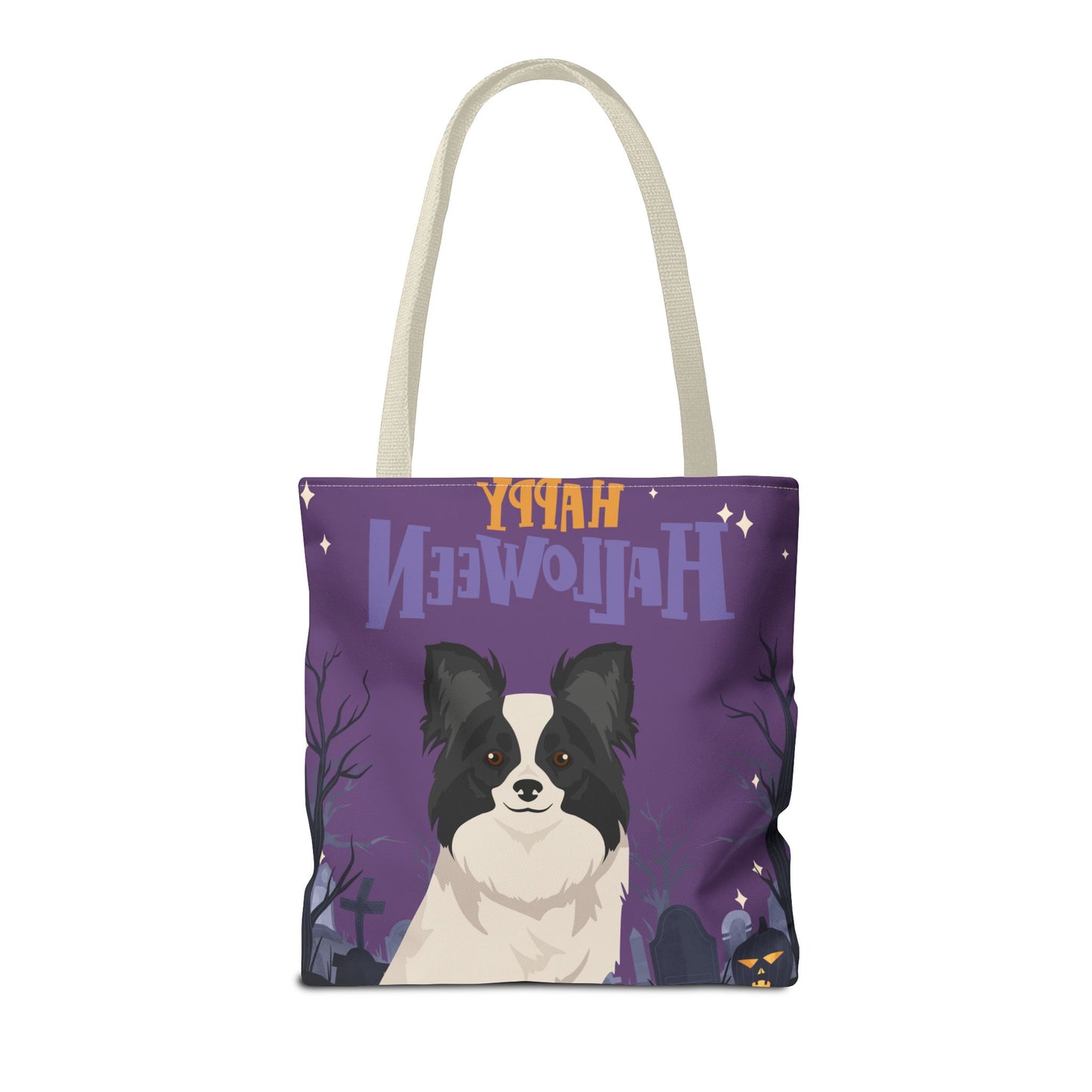 Papillon Dog Happy Halloween Tote Bag 16x16
