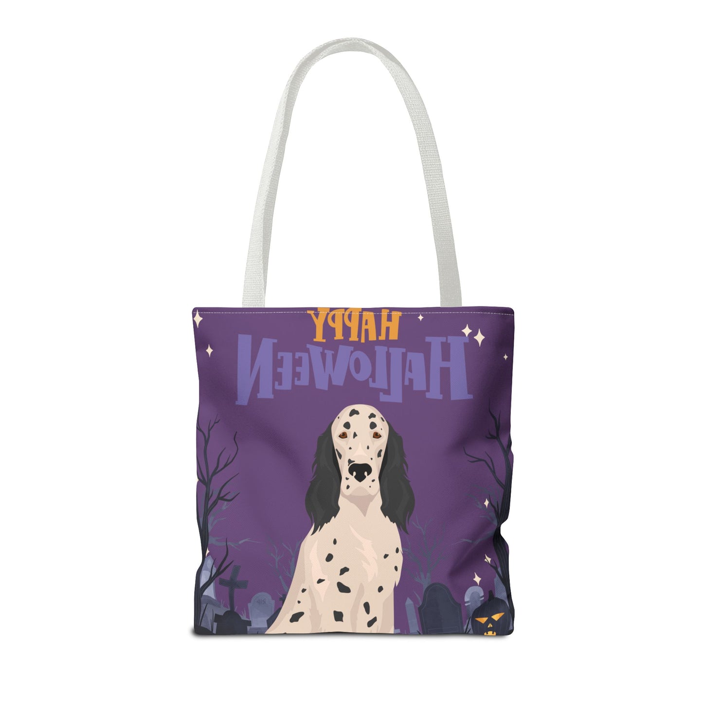 English Setter Dog Happy Halloween Tote Bag 16x16