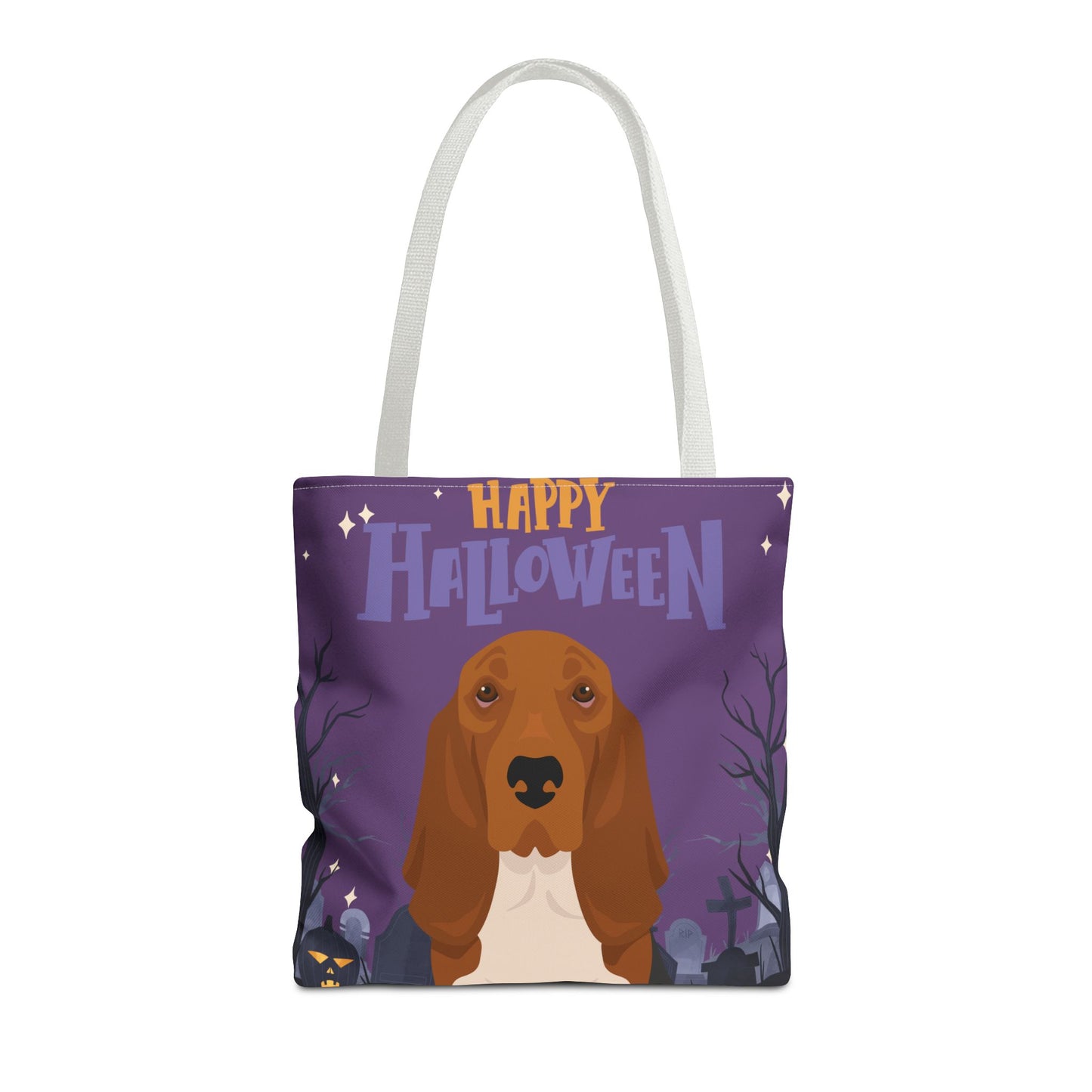 Basset Hound Dog Happy Halloween Tote Bag 16x16