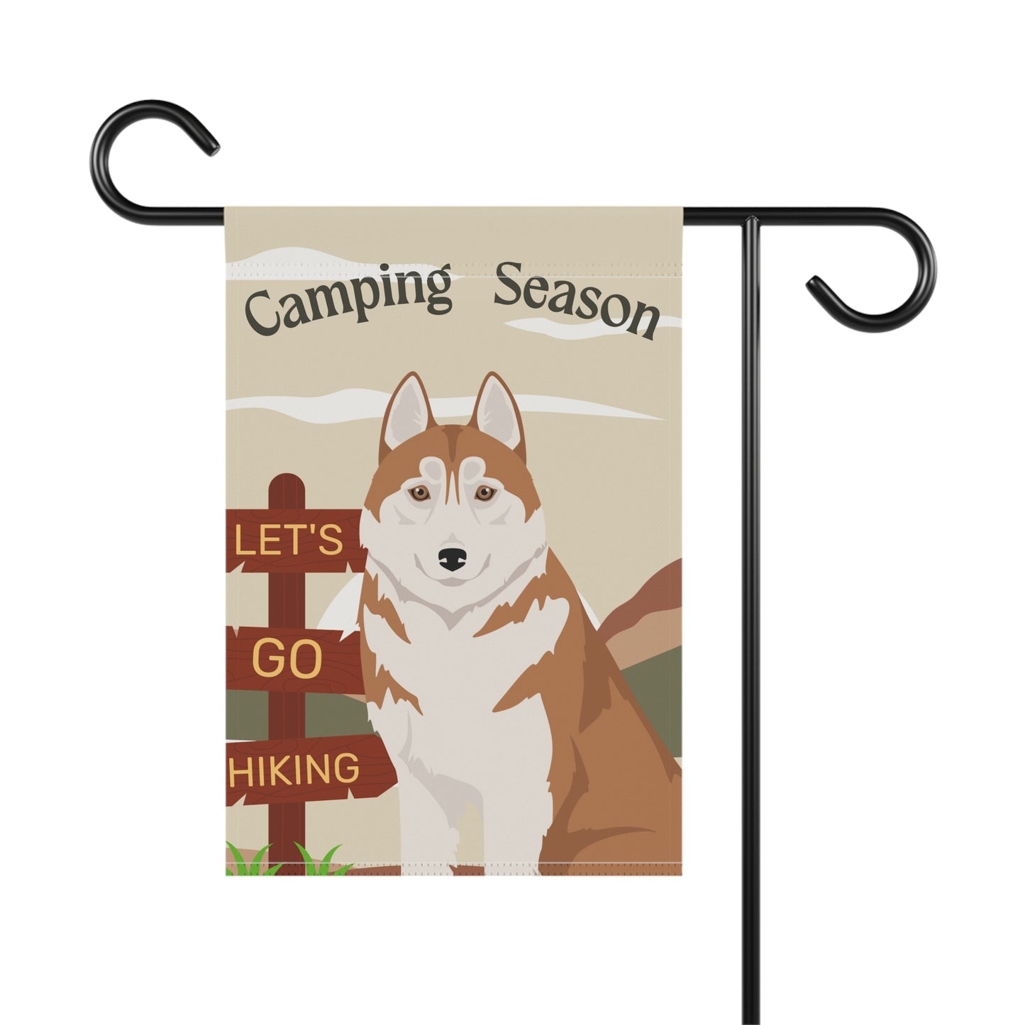 Siberian Husky Dog Camping Garden Flag