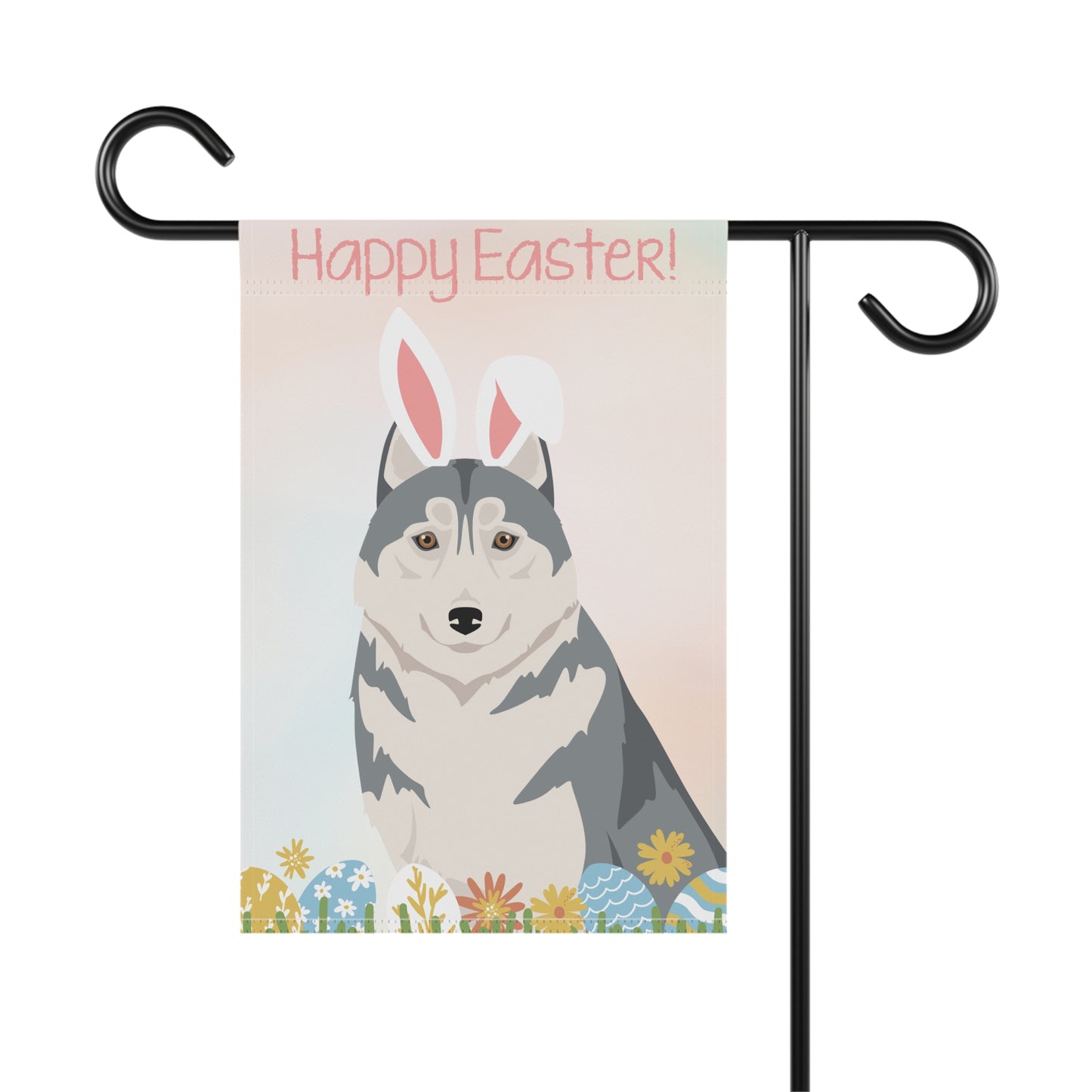 Siberian Husky Dog Happy Easter Garden Flag