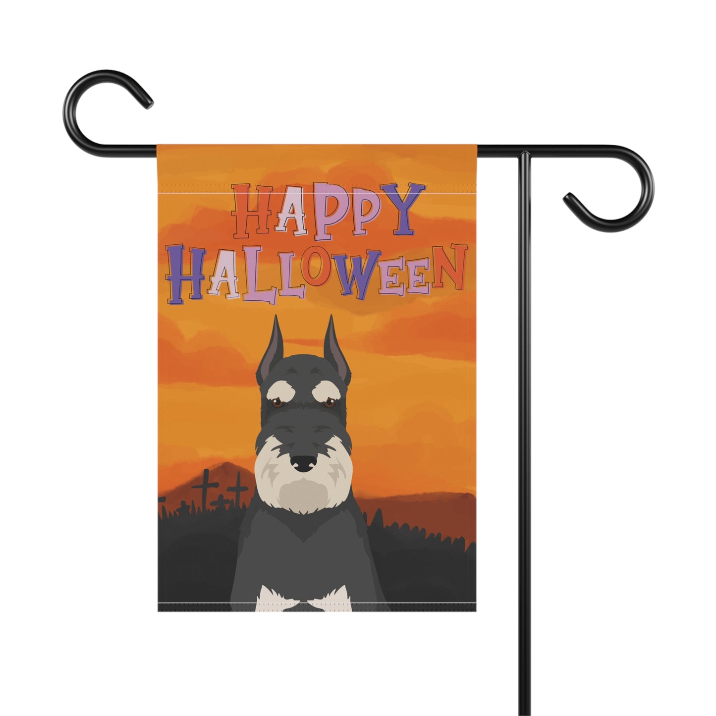 Schnauzer Dog Halloween Garden Flag
