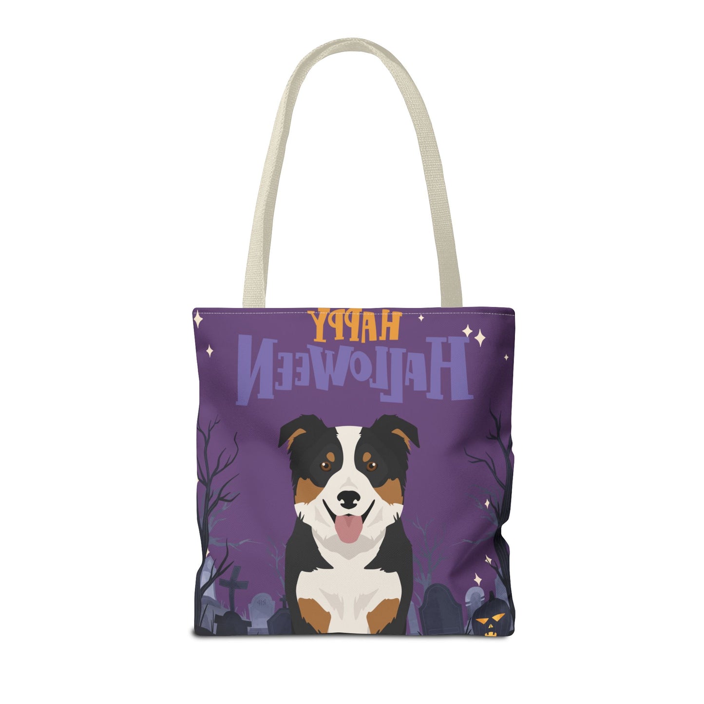 Border Collie Dog Happy Halloween Tote Bag 16x16