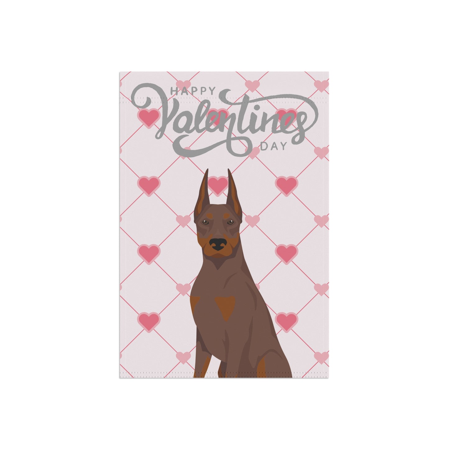 Doberman Pinscher Dog Valentines Day Garden Flag