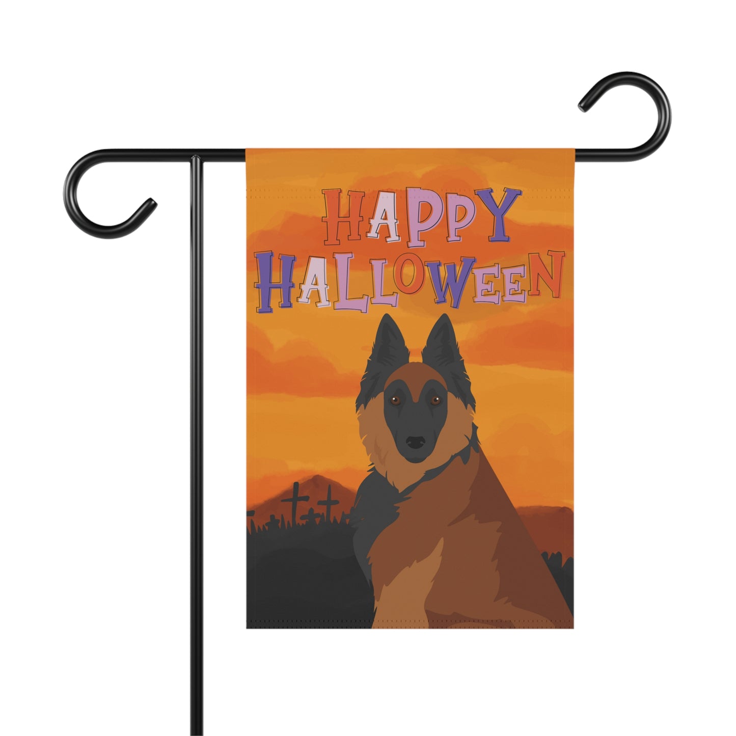 Belgian Tervuren Dog Halloween Garden Flag