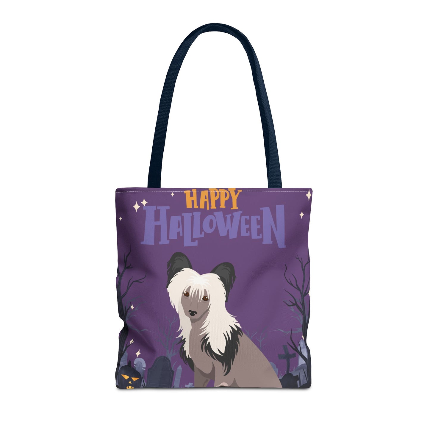 Chinese Crested Dog Happy Halloween Tote Bag 16x16