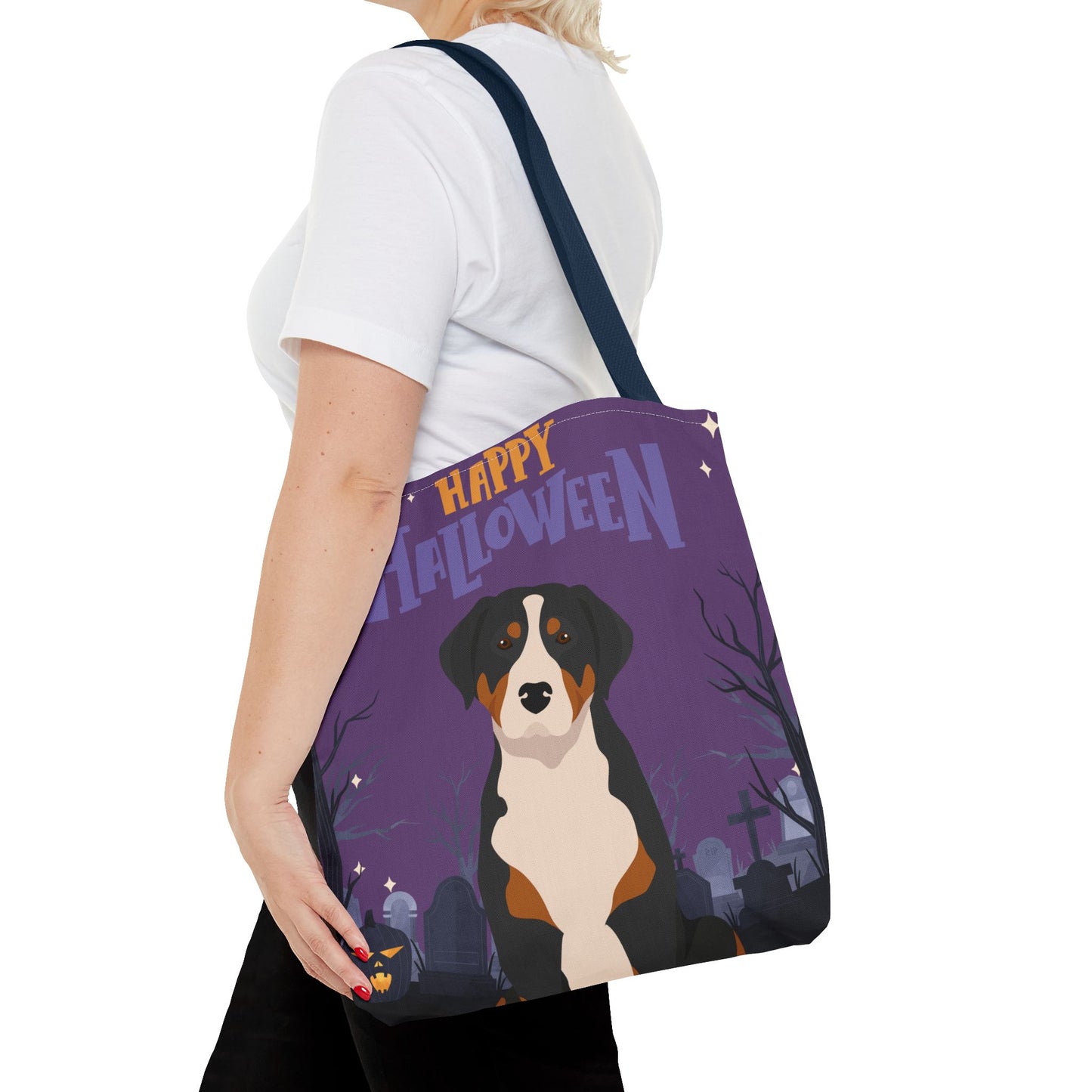 Greater Swiss Mountain Dog Dog Happy Halloween Tote Bag 16x16