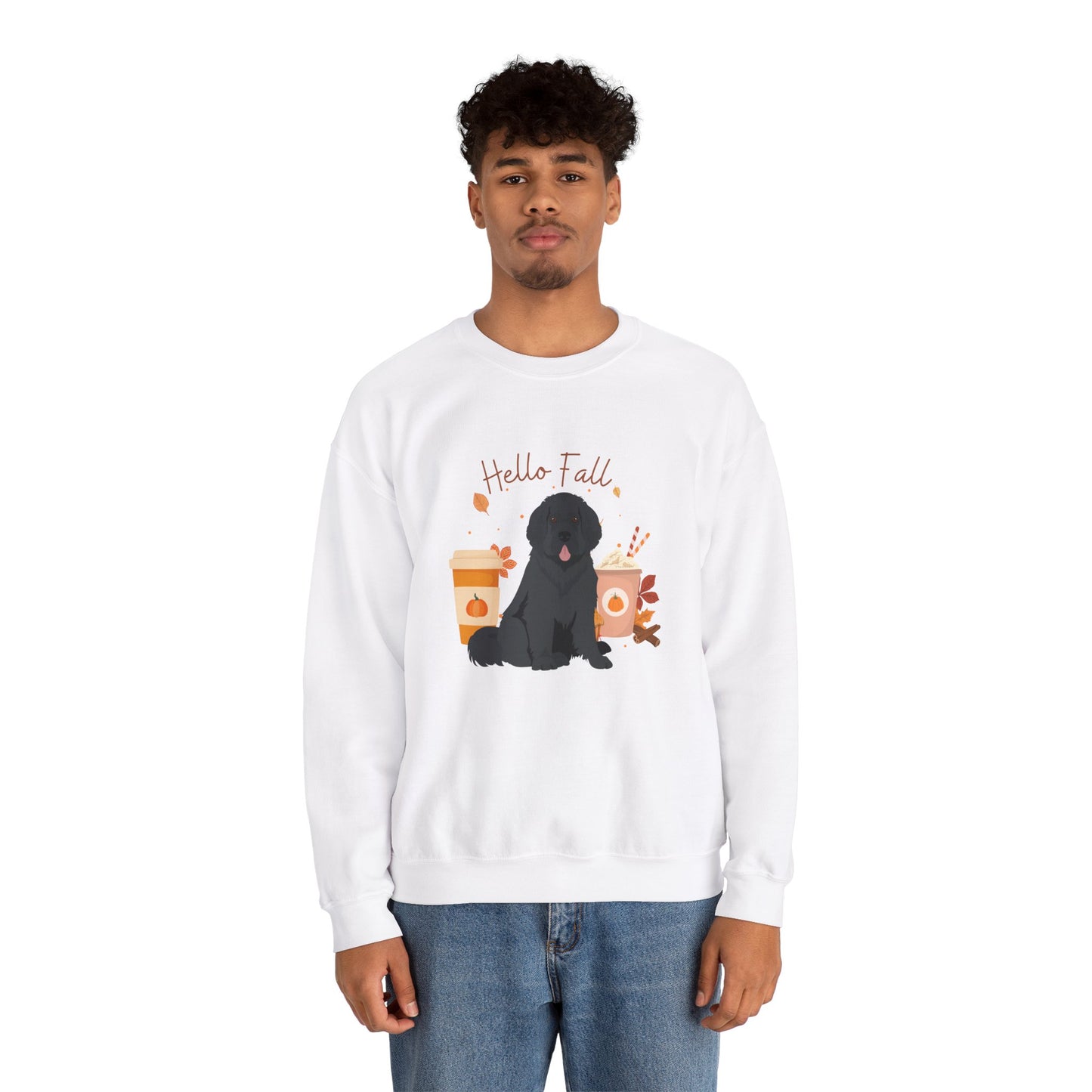 Newfoundland Dog Fall Halloween Unisex Heavy Blend Crewneck Sweatshirt