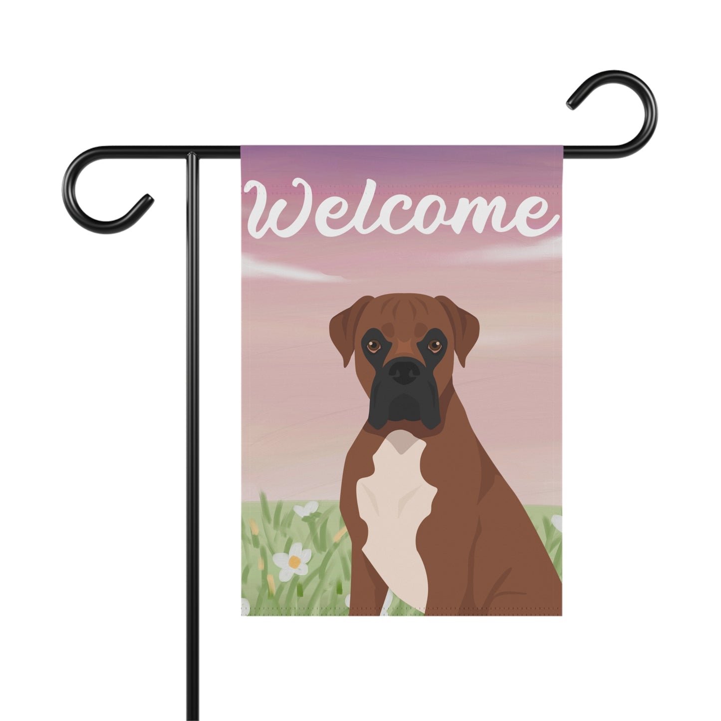 Boxer Dog Welcome Garden Flag