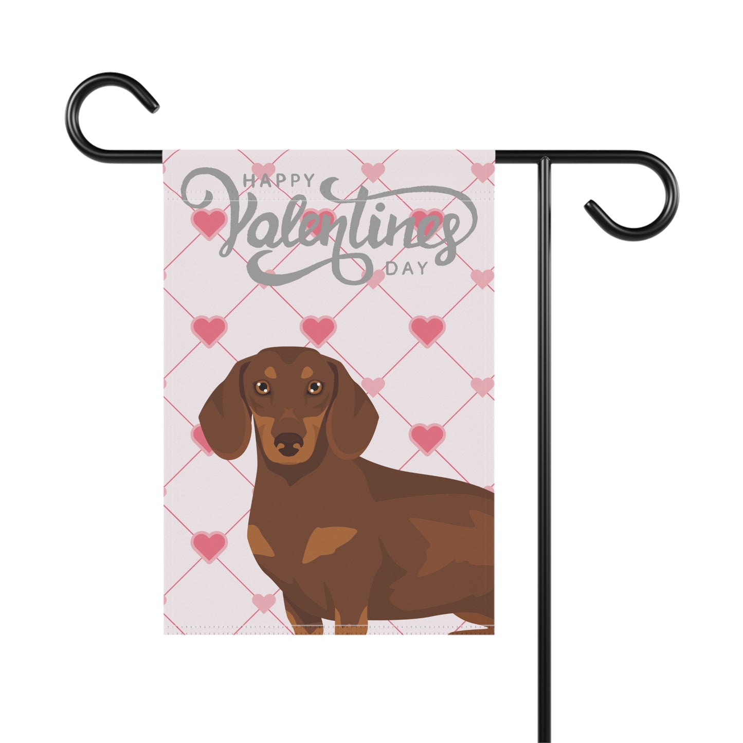 Dachshund Dog Valentines Day Garden Flag