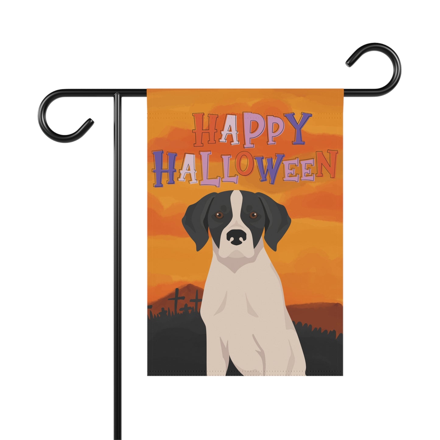 Pointer Dog Halloween Garden Flag
