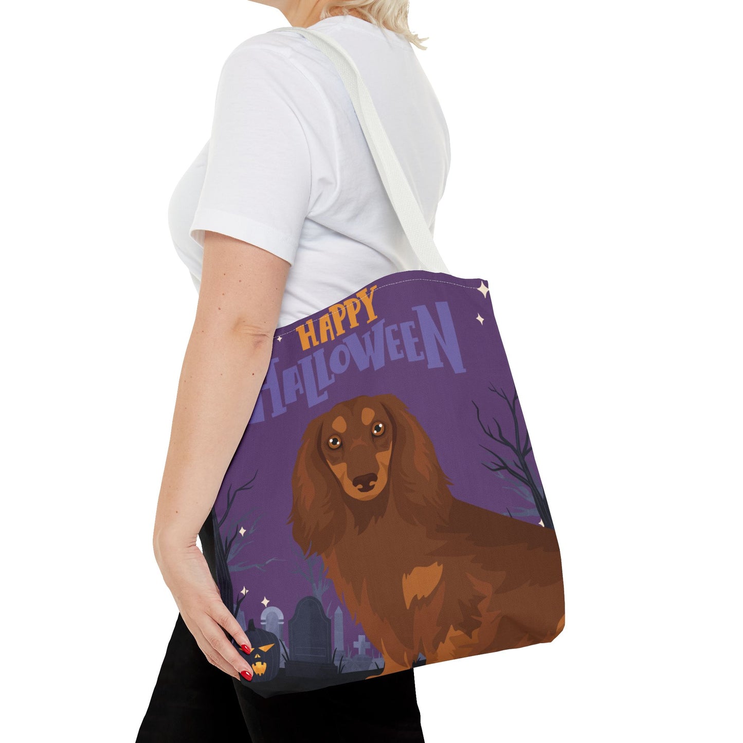 Dachshund Dog Happy Halloween Tote Bag 16x16