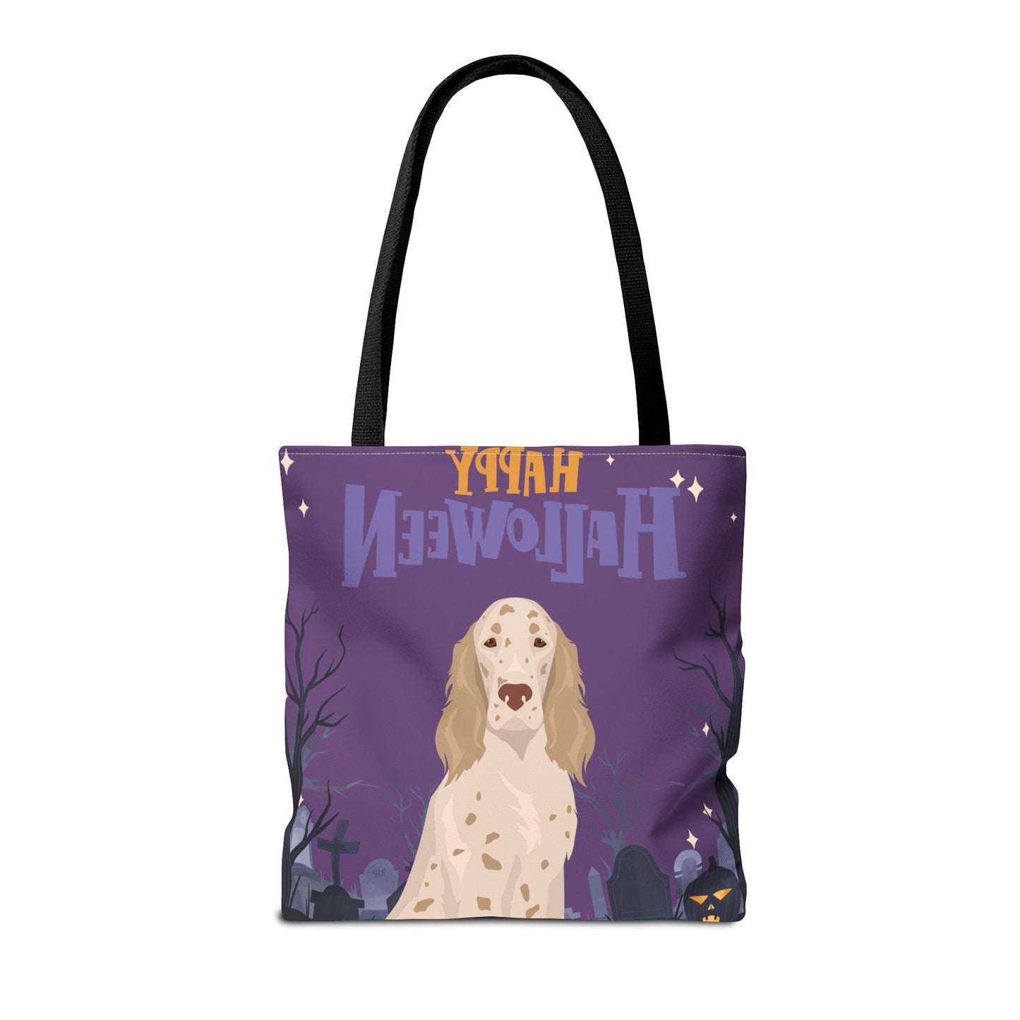 English Setter Dog Happy Halloween Tote Bag 16x16