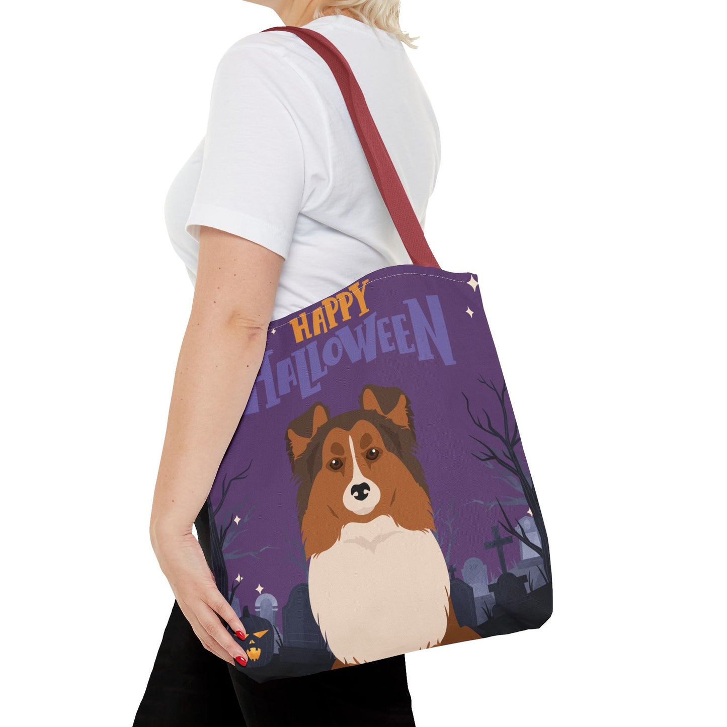 Shetland Sheepdog Dog Happy Halloween Tote Bag 16x16