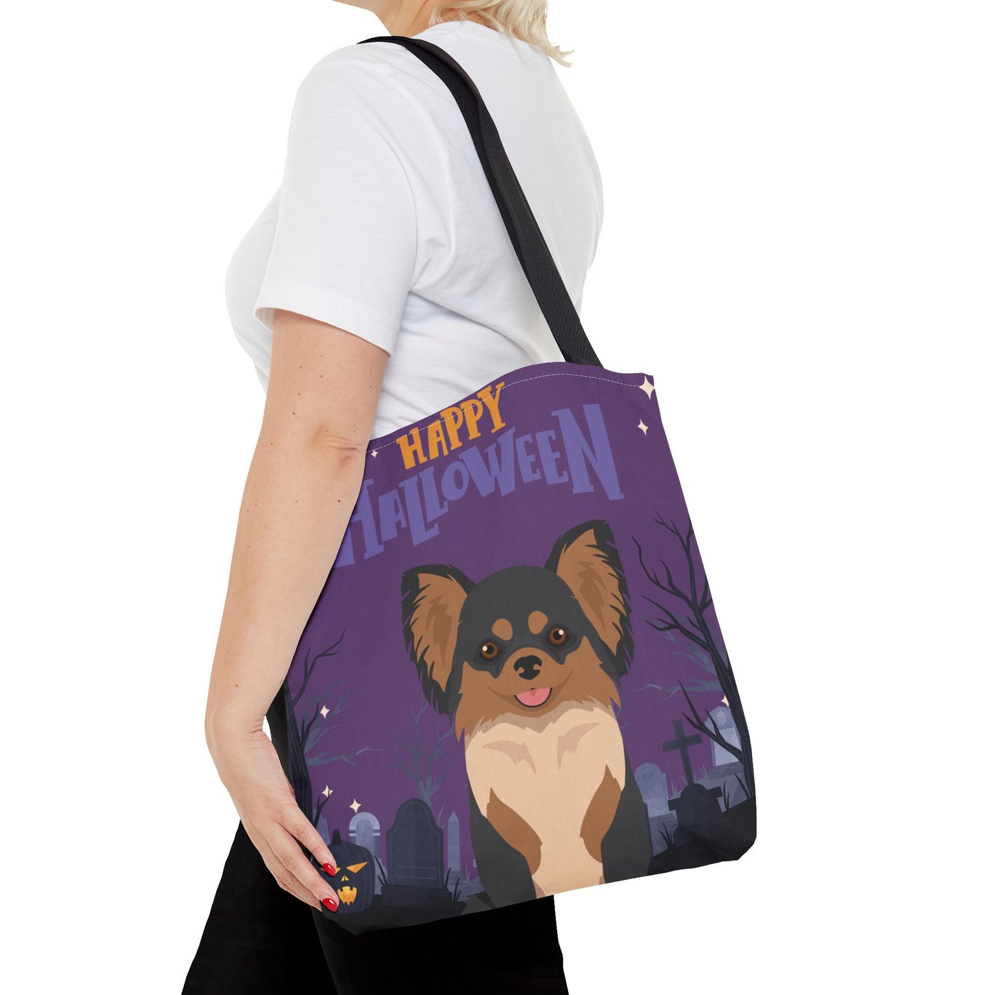 Chihuahua Dog Happy Halloween Tote Bag 16x16