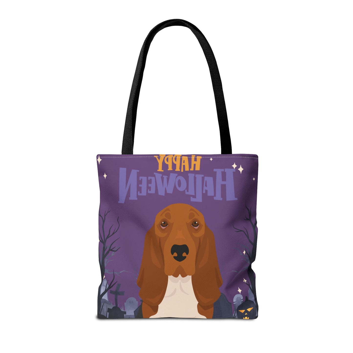 Basset Hound Dog Happy Halloween Tote Bag 16x16