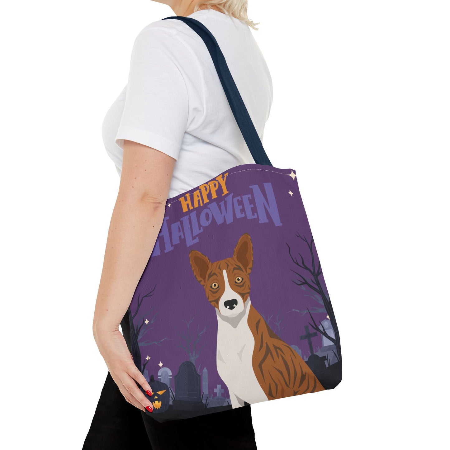 Basenji Dog Happy Halloween Tote Bag 16x16