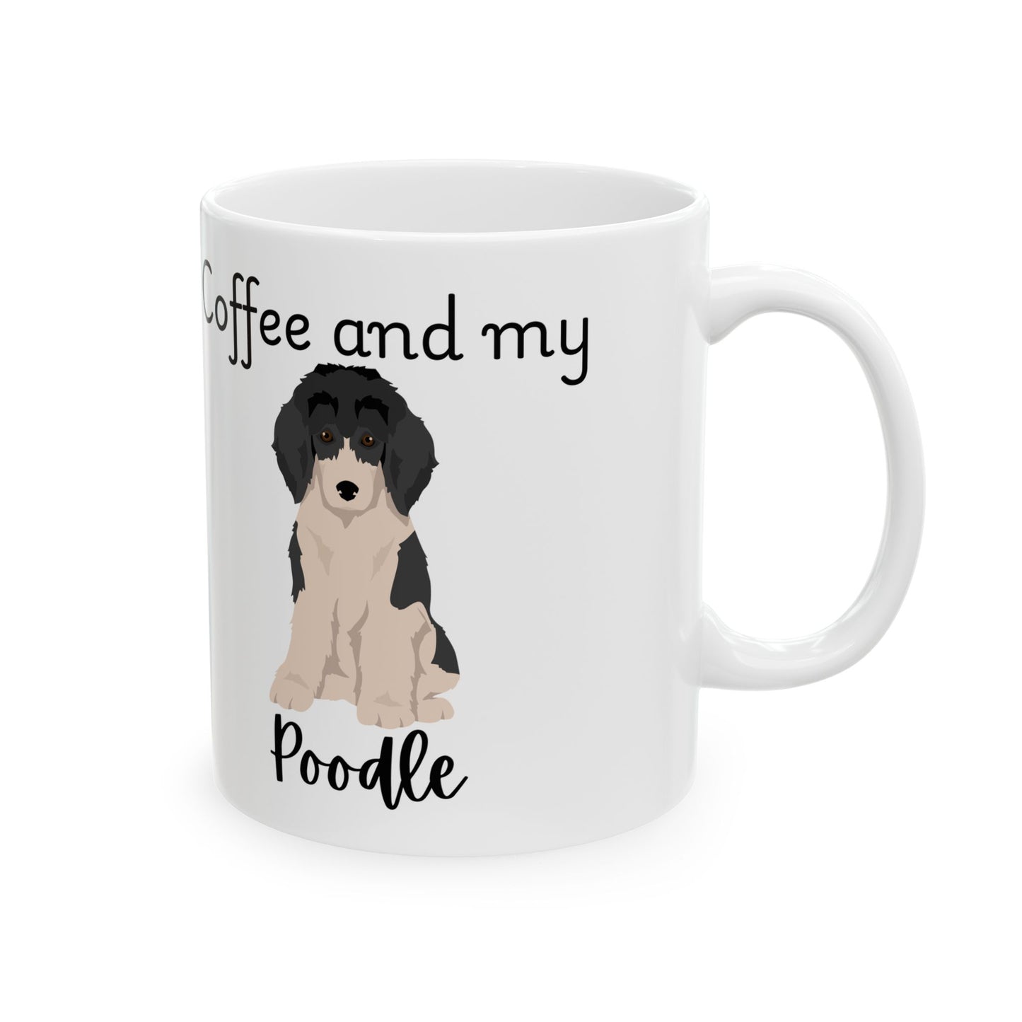 Coffee and My Poodle Ceramic Mug | Dog Lover Gift, Pet Owner Cup, Cute Mug for Dog Moms, Funny Mug for Coffee Lovers
