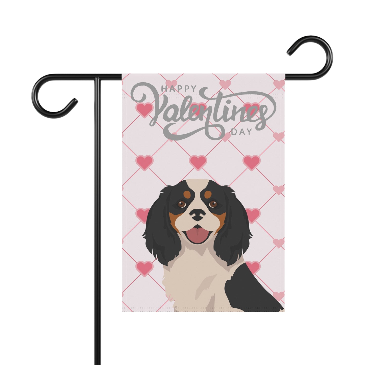 Cavalier King Charles Spaniel Dog Valentines Day Garden Flag