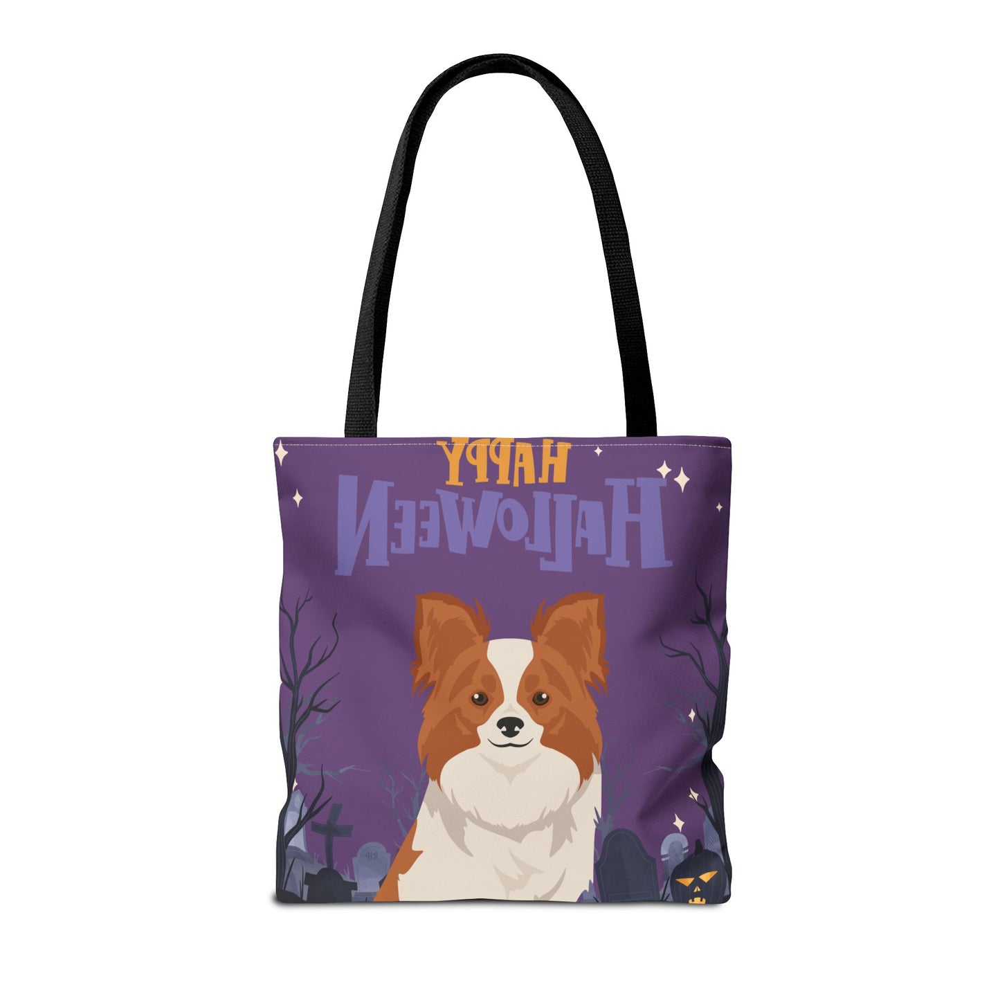 Papillon Dog Happy Halloween Tote Bag 16x16